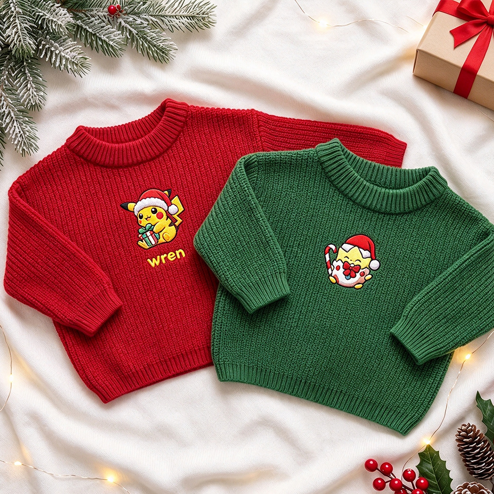 Custom Embroidered Pokémon Personalized Anime Character Sweater