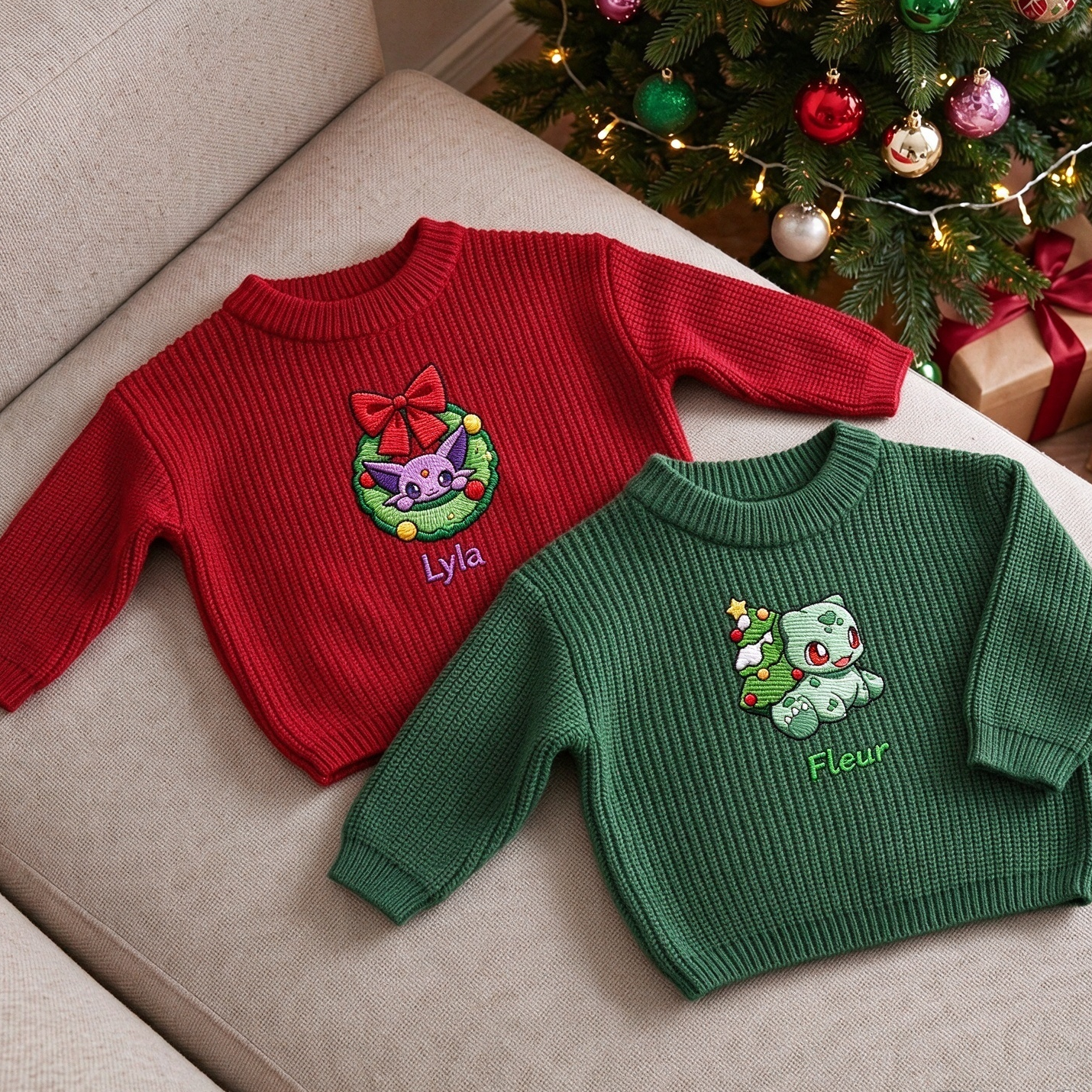 Custom Embroidered Pokémon Personalized Anime Character Sweater
