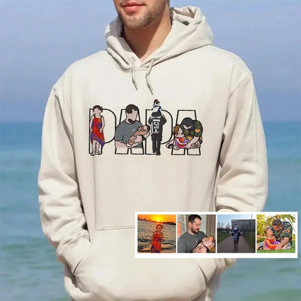 Custom Family Embroidered Sweatshirt – Gift for Papa, Dad or Mama -Gift For Custom