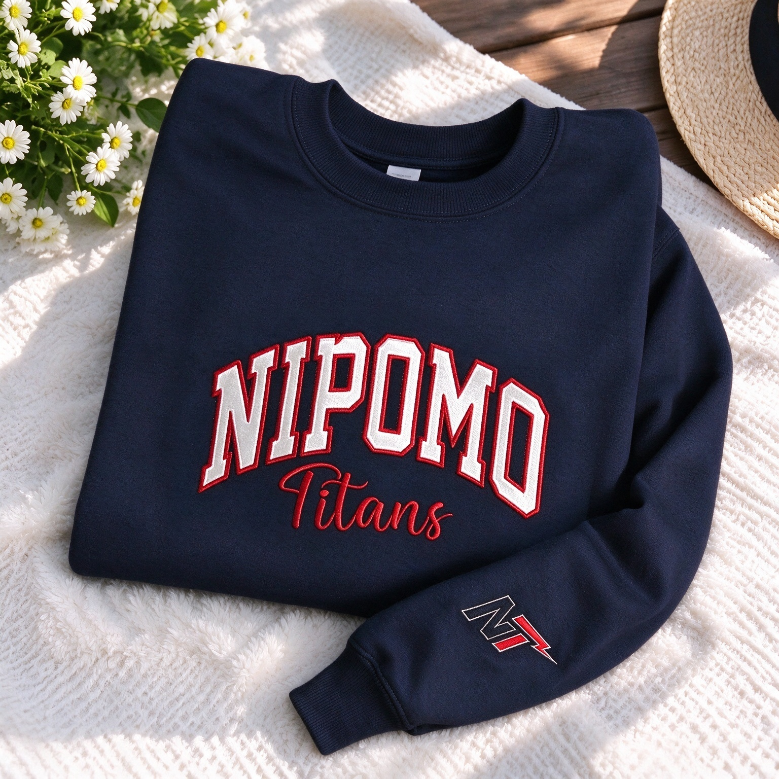 Custom Glitter Team Spirit Embroidered Sweatshirt