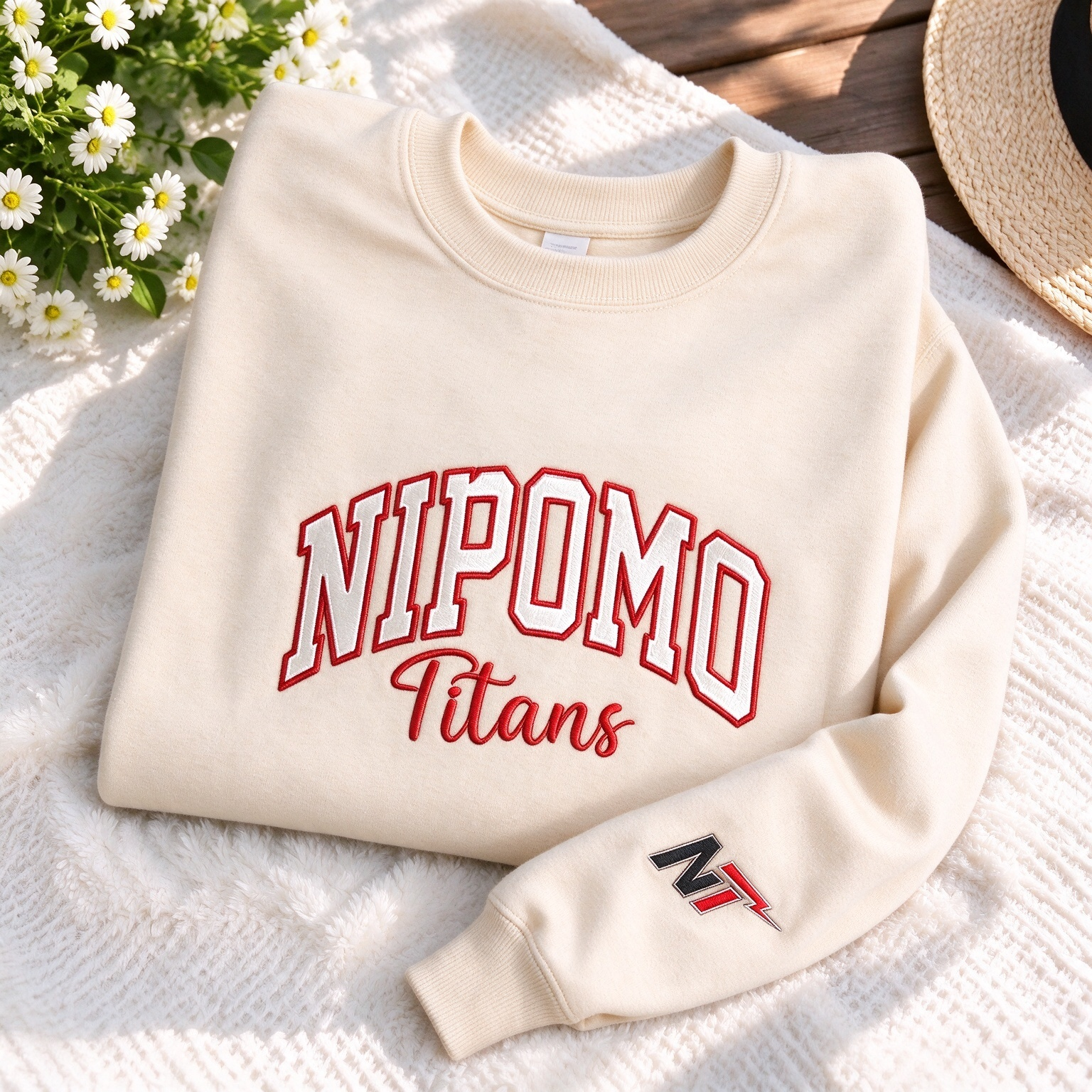 Custom Glitter Team Spirit Embroidered Sweatshirt