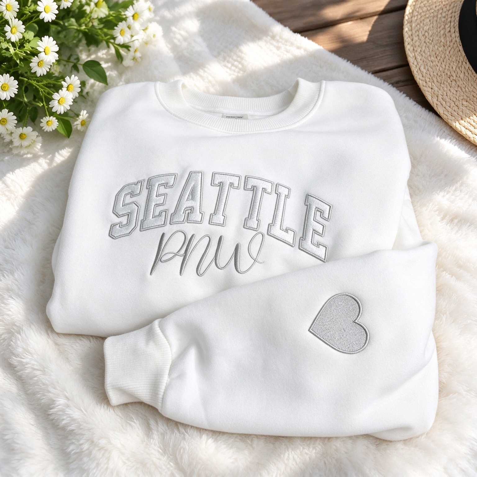 Custom Glitter Team Spirit Embroidered Sweatshirt