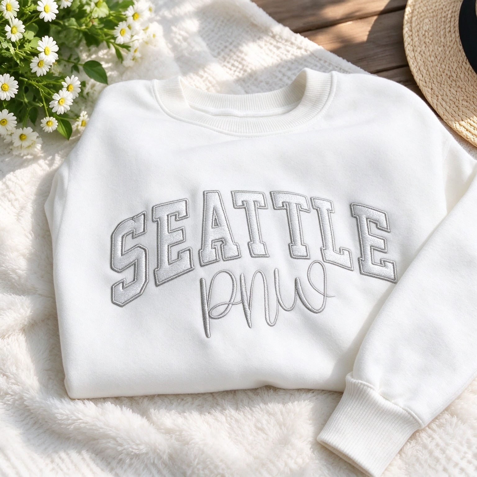 Custom Glitter Team Spirit Embroidered Sweatshirt