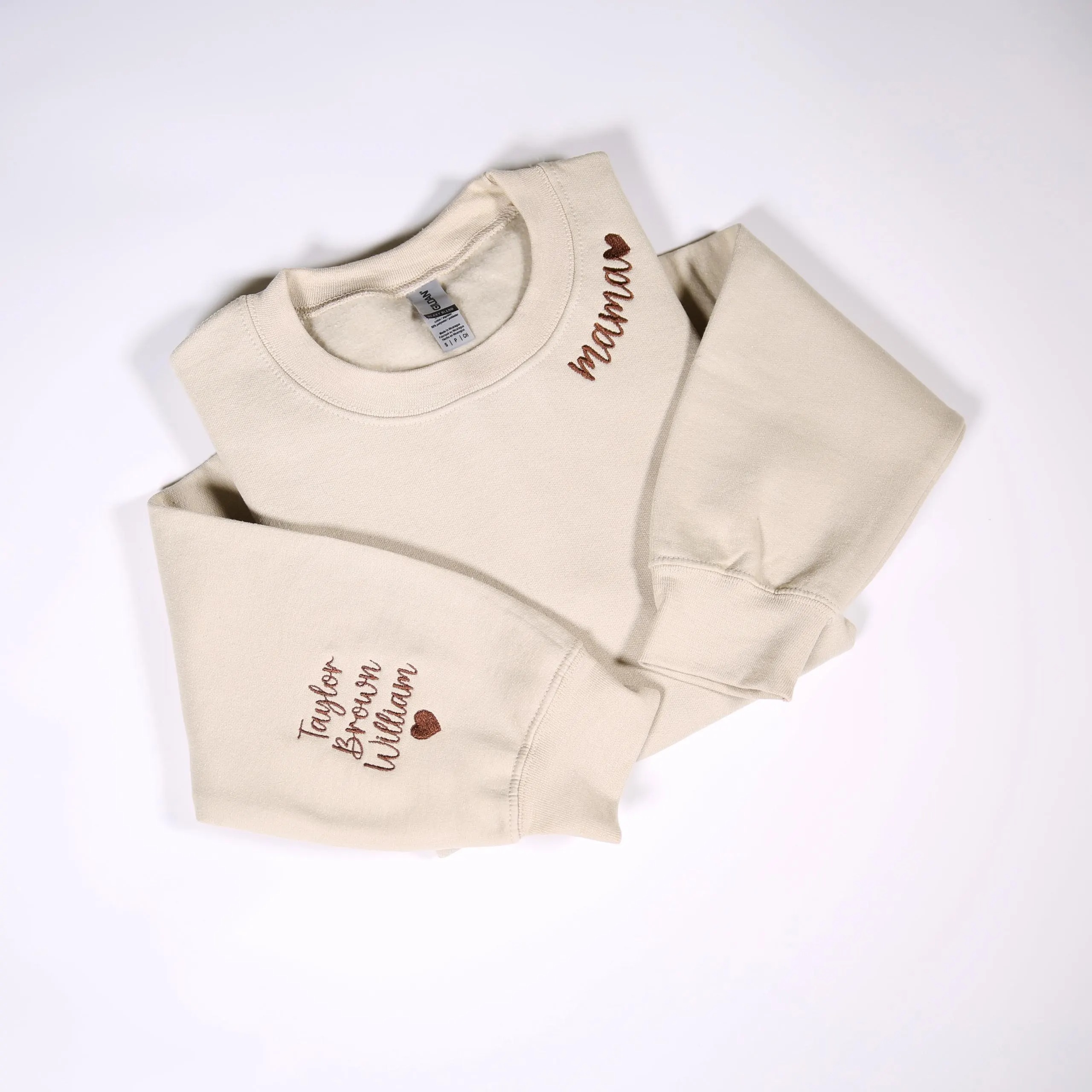 Custom Mama Embroidered Sweatshirt With Kids Names On Sleeve-Gift For Custom