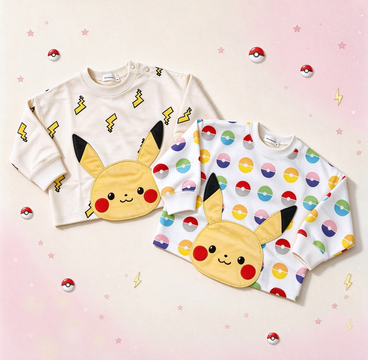 Cute Pikachu Embroidered Kid Sweatshirt