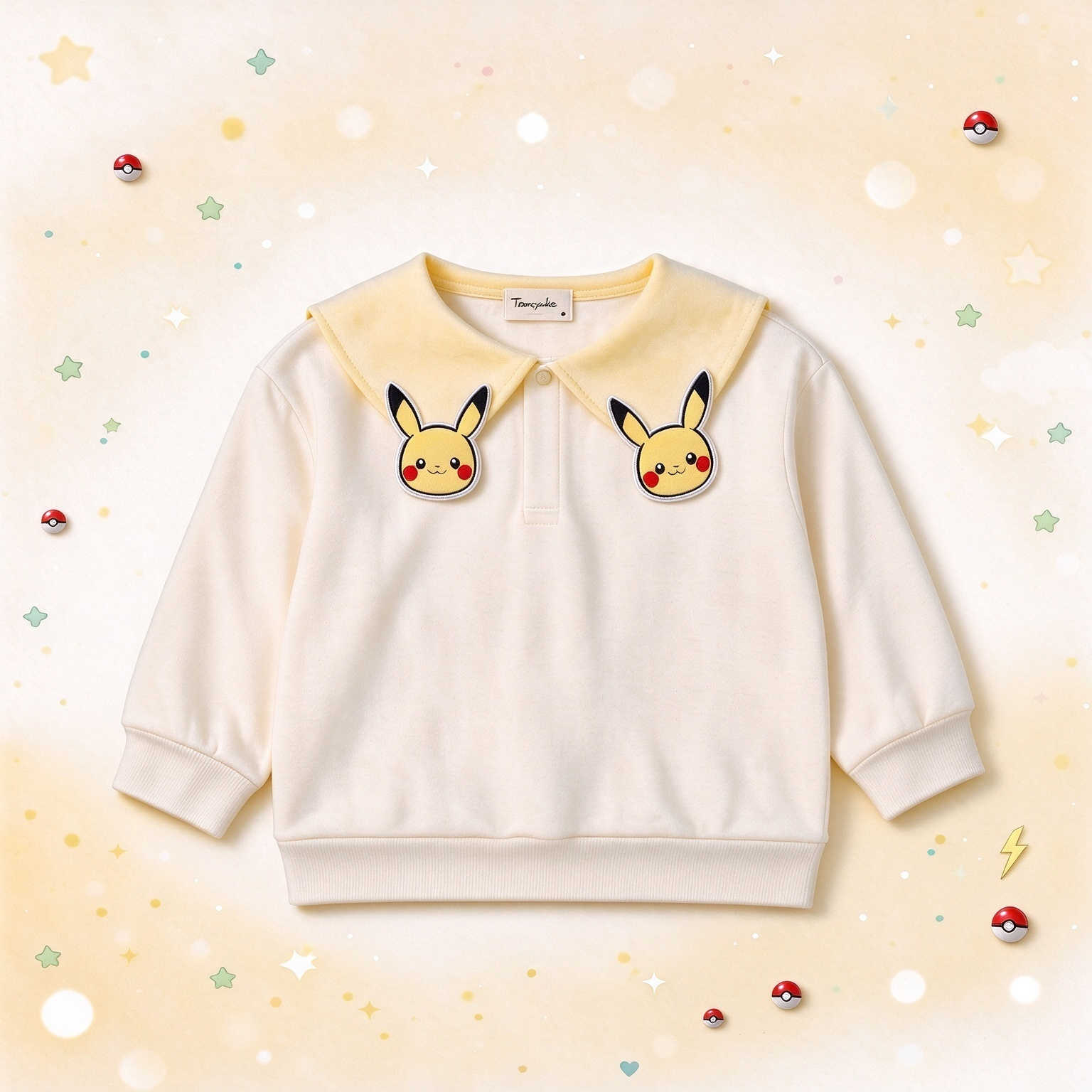 Cute Pikachu Embroidered Kid Sweatshirt