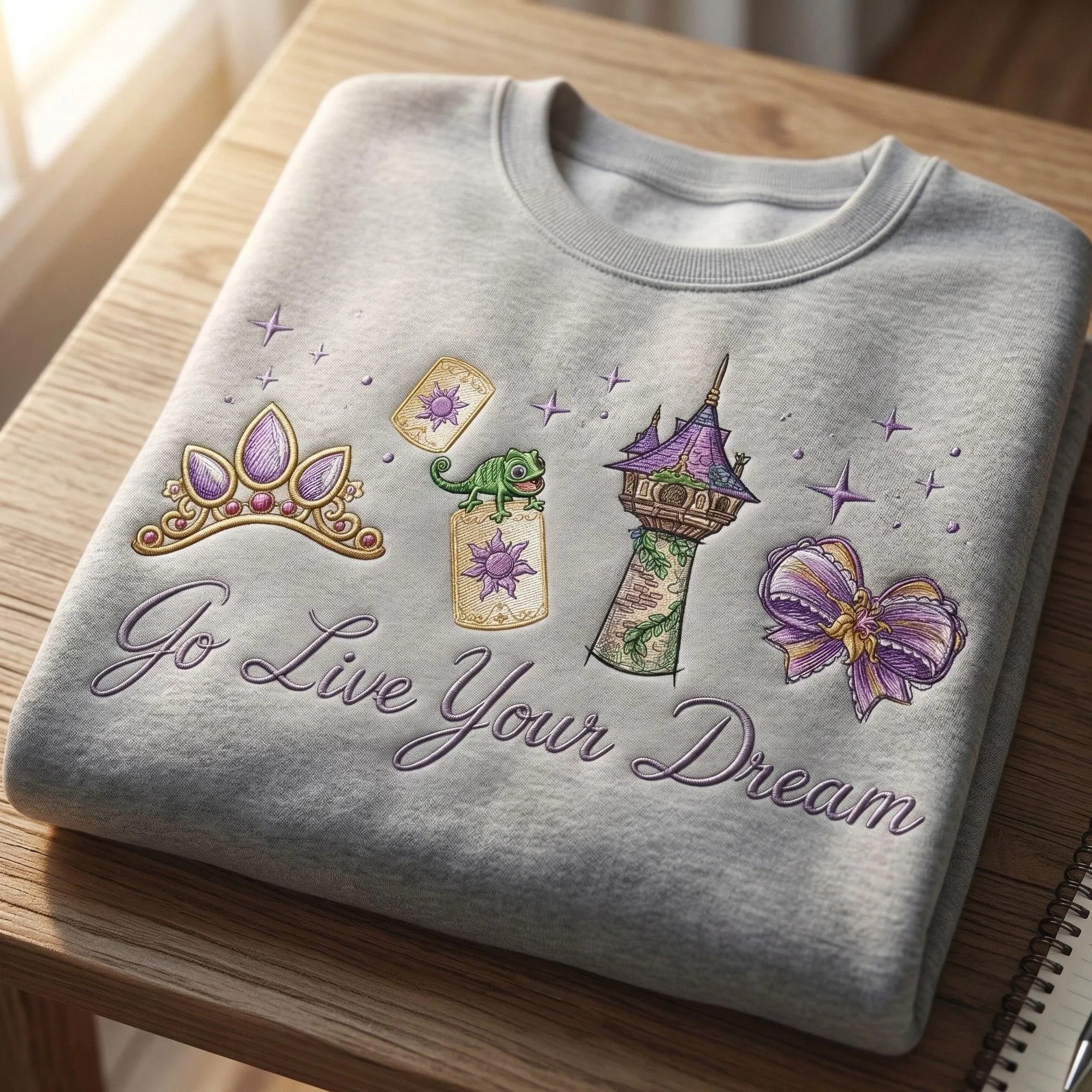 Embroidered Disney Tangled Rapunzel Princess Sweatshirt