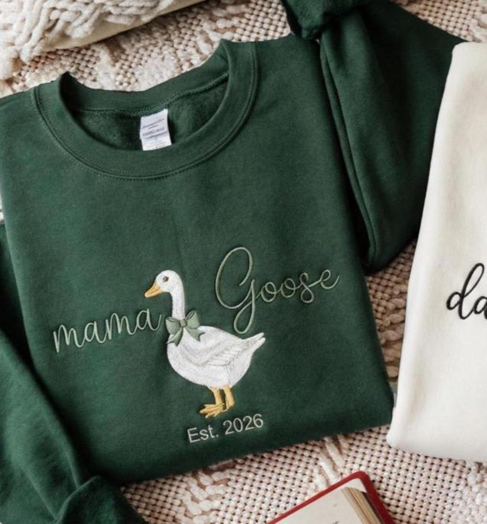 Embroidered Goose Mom and Dad Sweatshirt