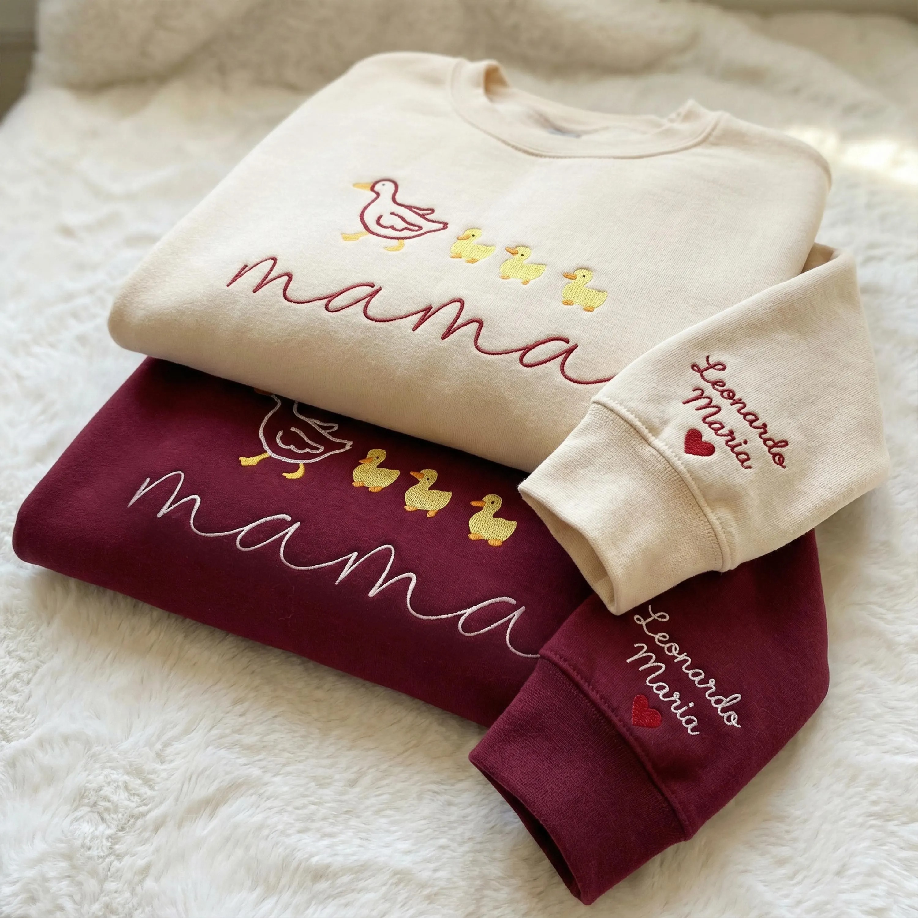 Embroidered Mama Duck Sweatshirt