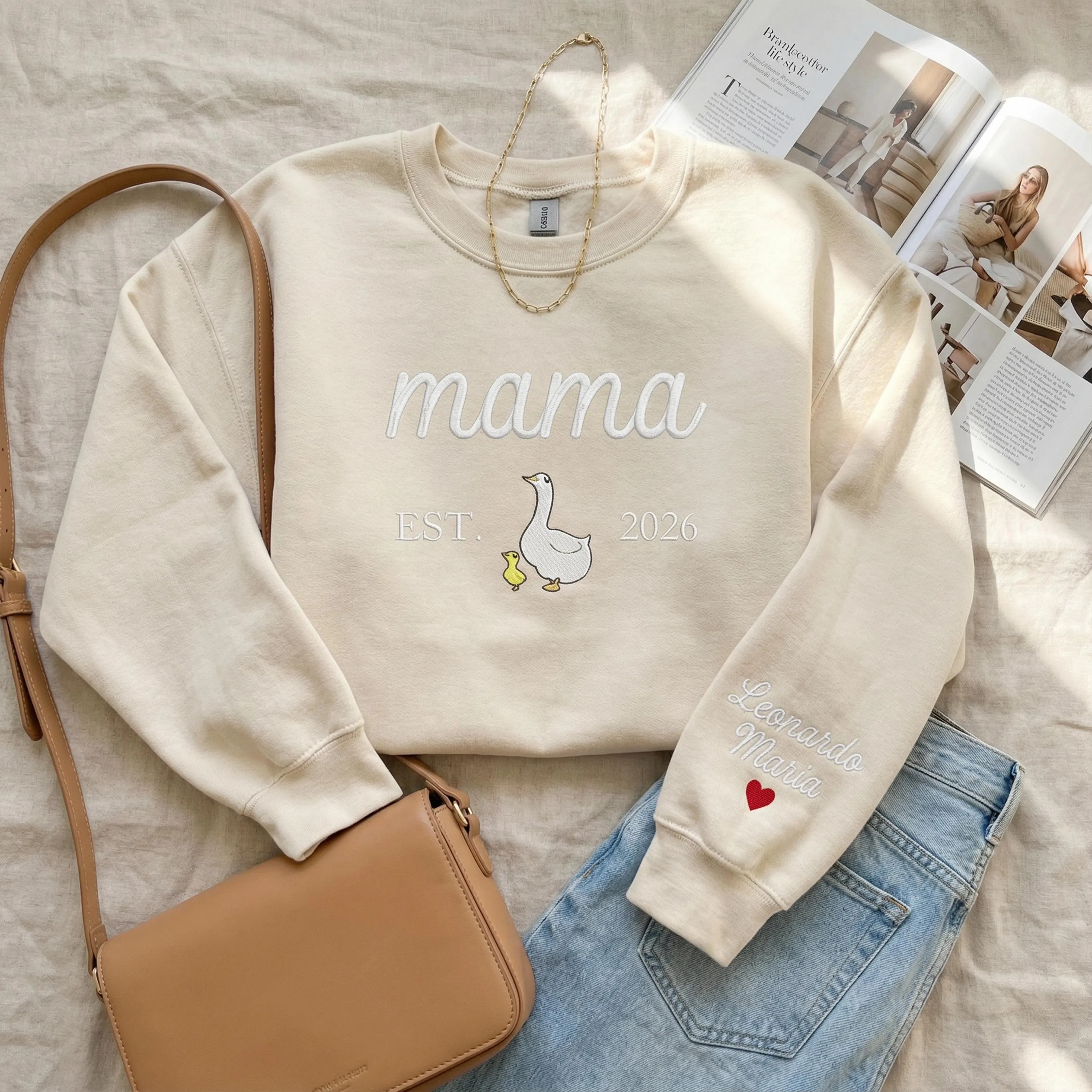 Embroidered Mama Duck Sweatshirt