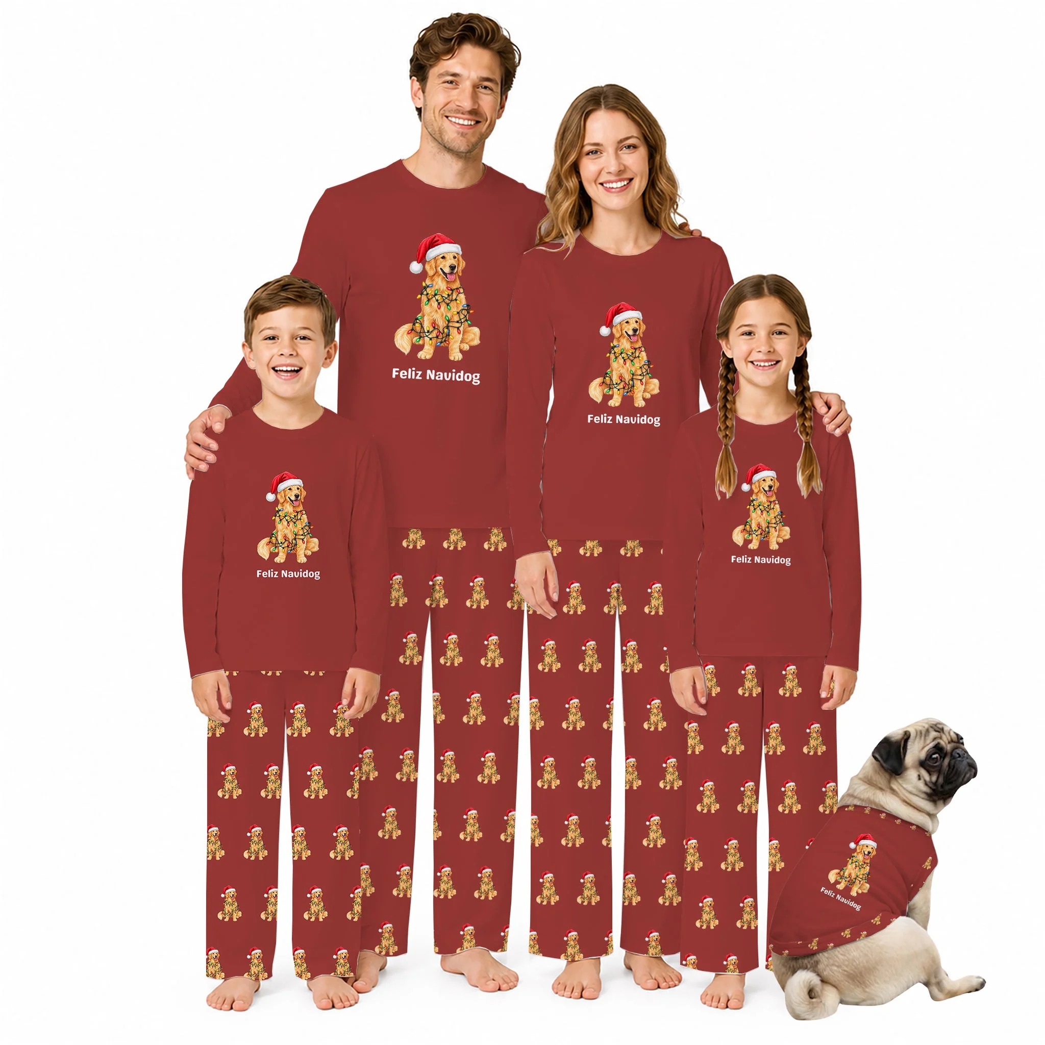 Feliz Navidog Christmas Matching Family Pajamas Set