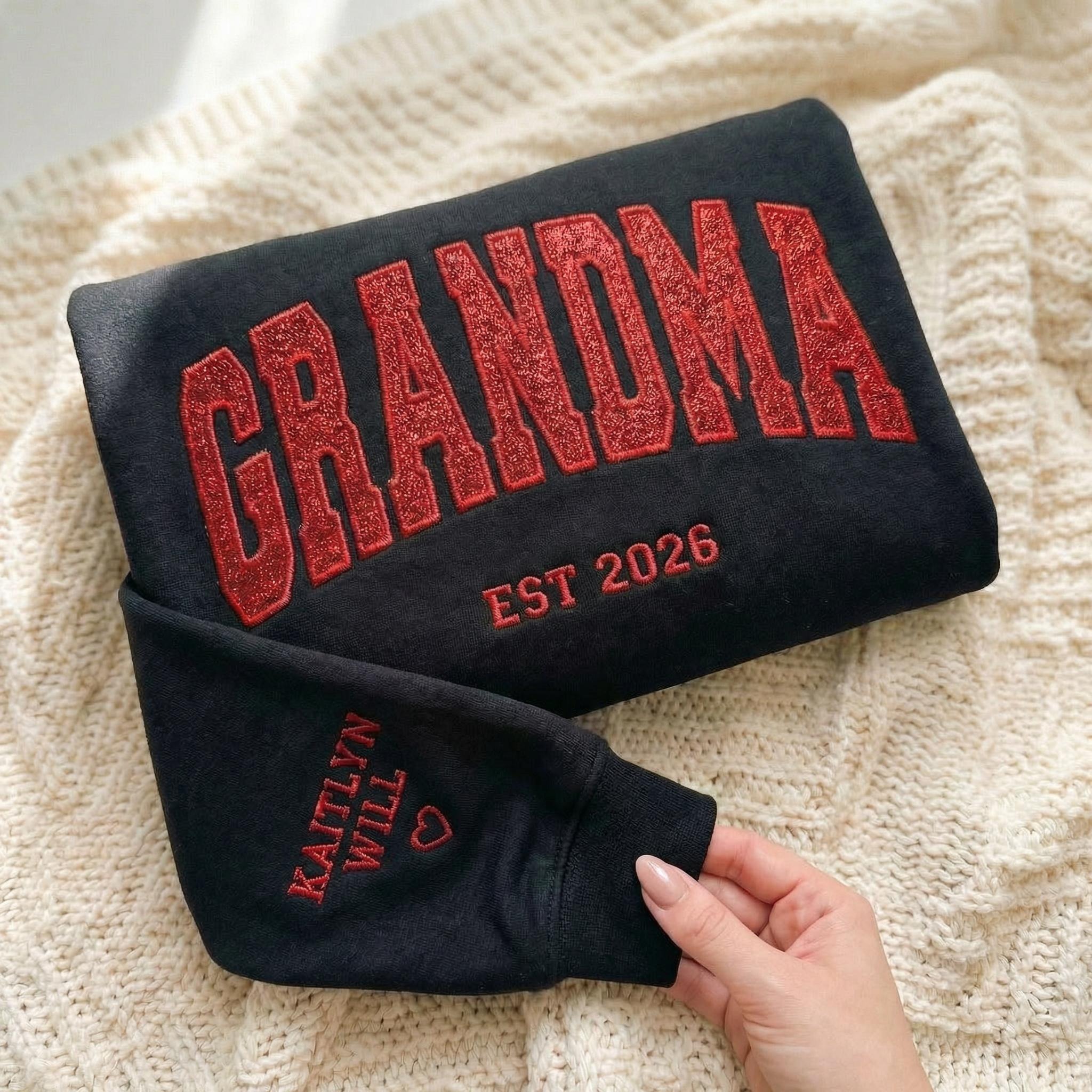Glitter Embroidered Grandma Sweatshirt,   Mother's Day Gift
