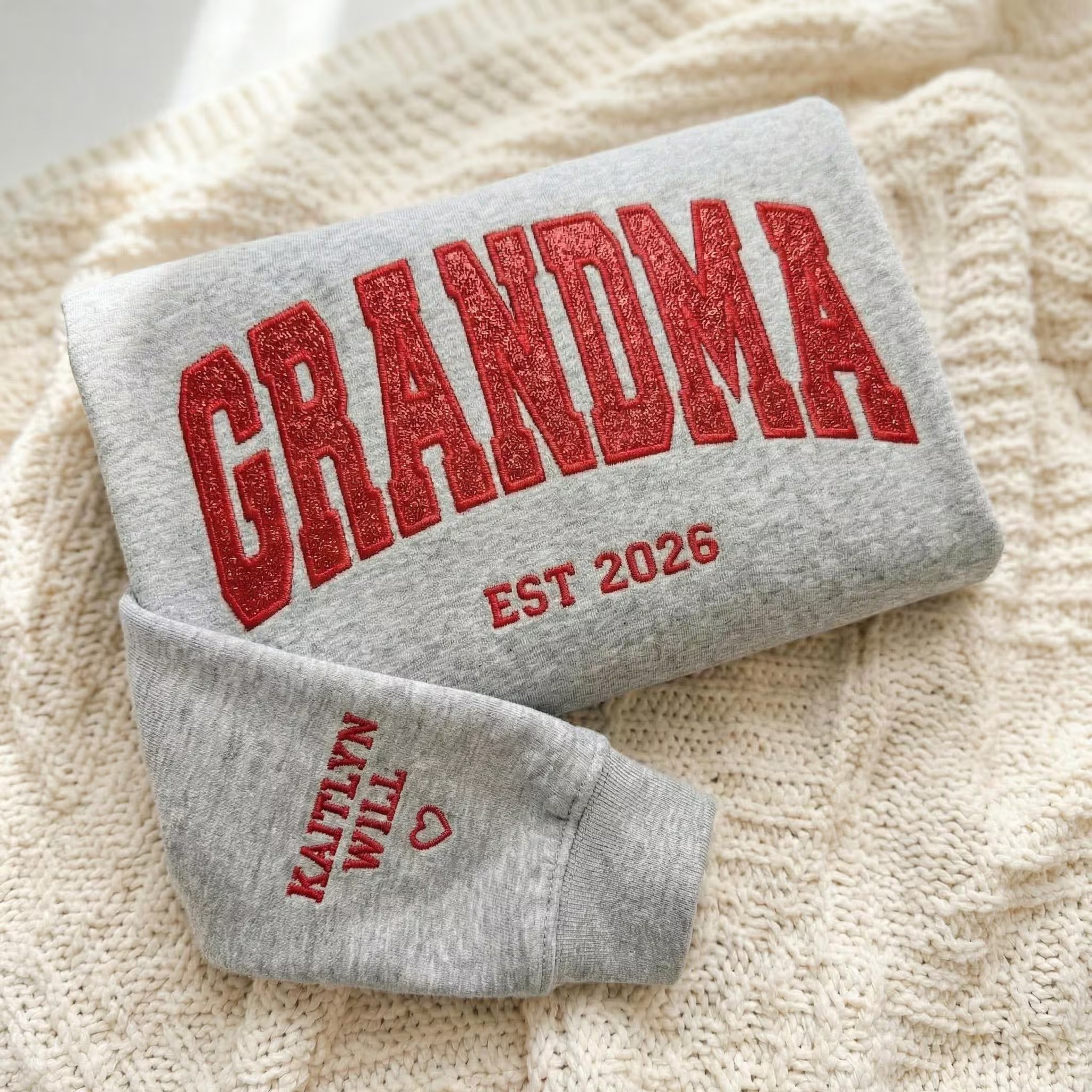 Glitter Embroidered Grandma Sweatshirt,   Mother's Day Gift