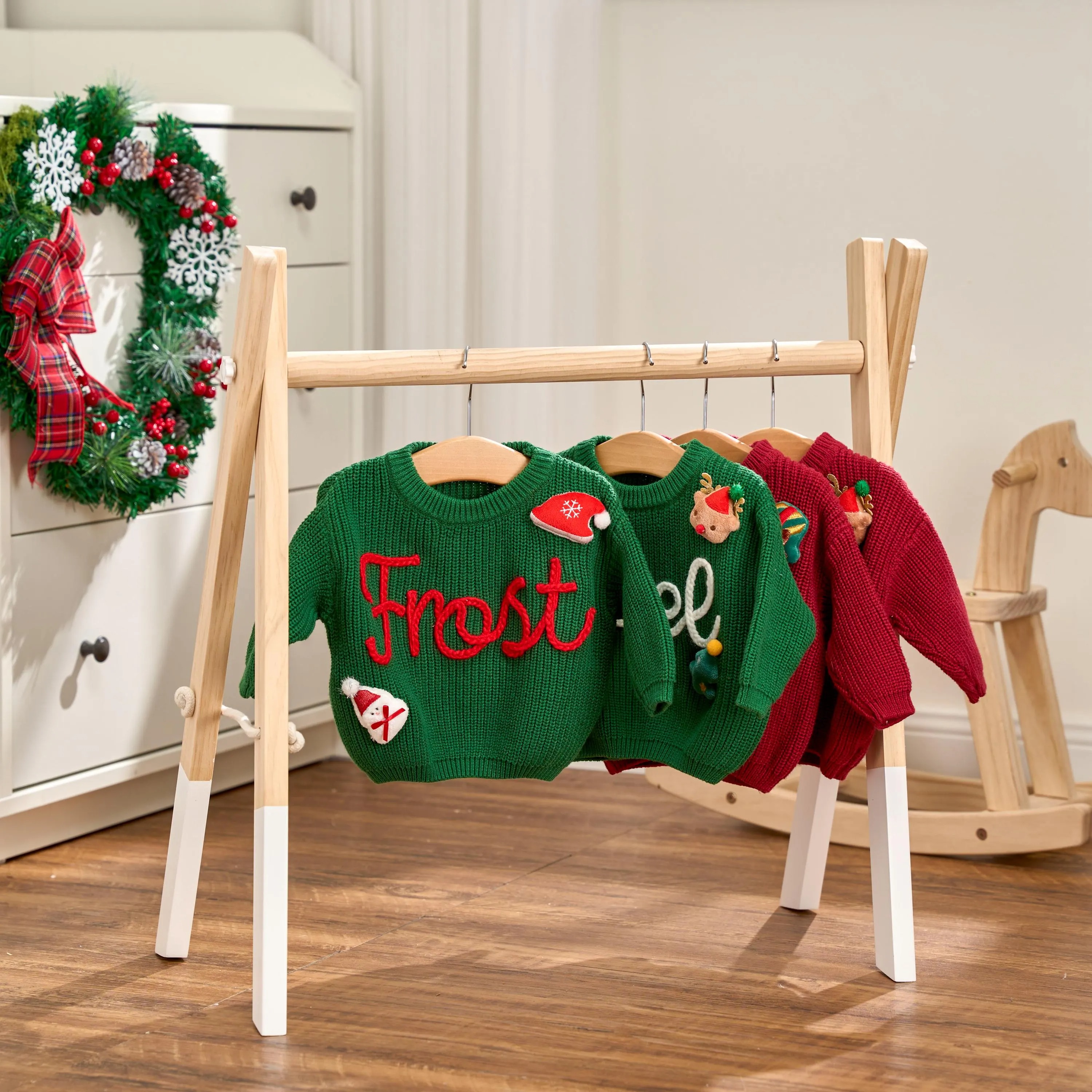 Personalized Custom Name Christmas Knit Kids Sweater