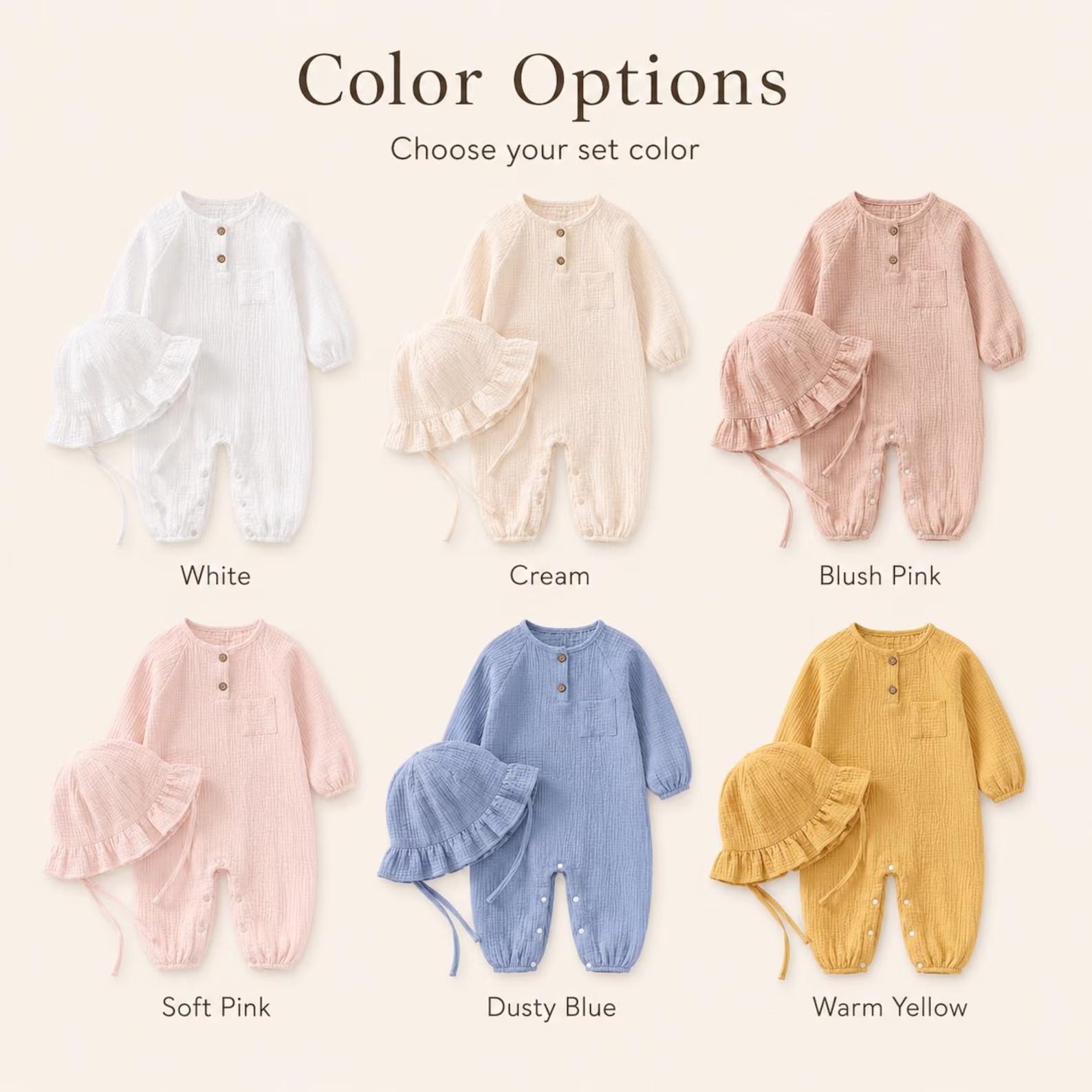 Personalized Baby Romper and Hat Set, Custom Name Embroidered Coming Home Outfit