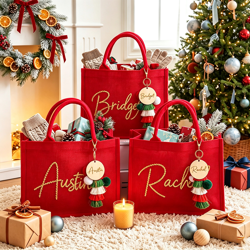 Personalized Christmas Tote Bag