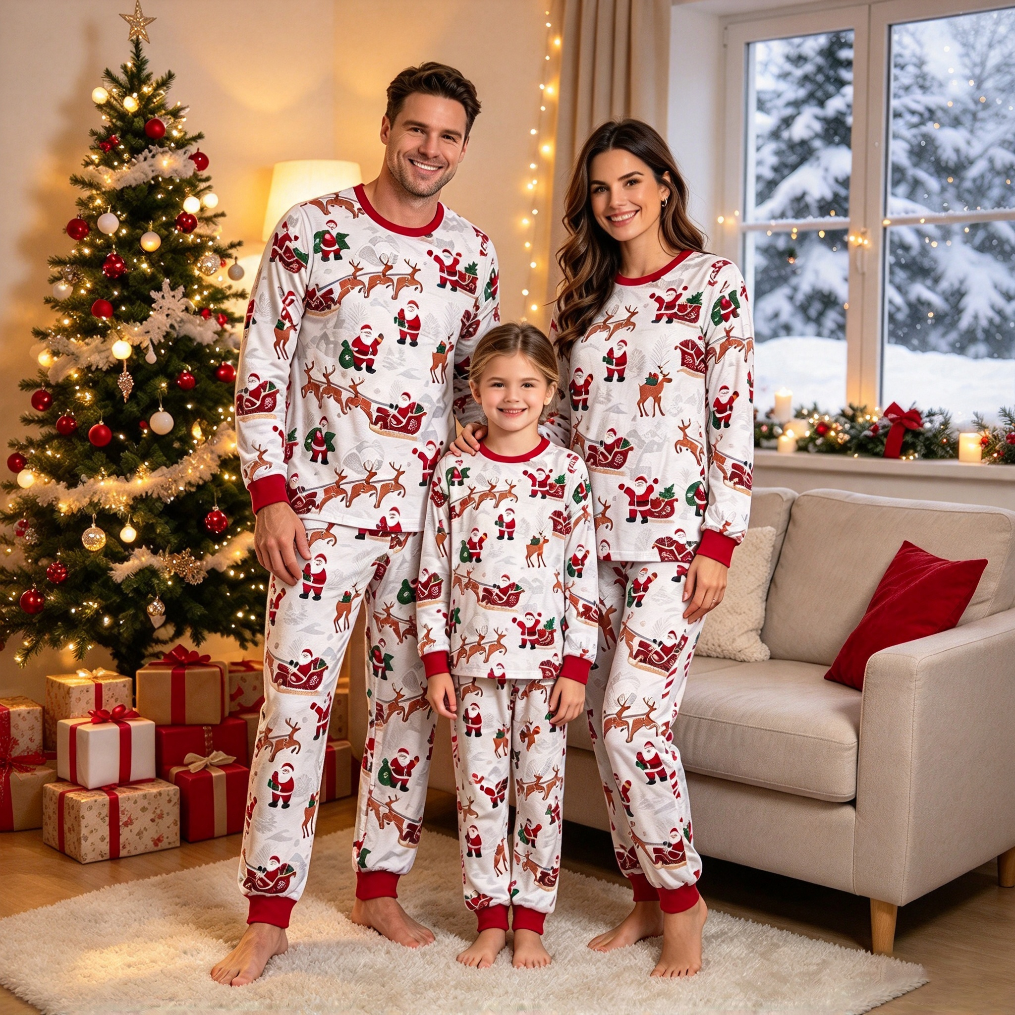 Personalized Embroidered Christmas Holiday Matching Family Pajamas Set