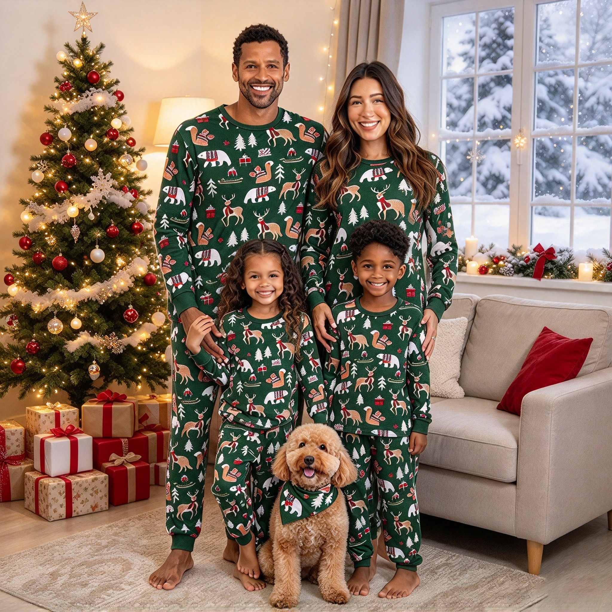 Personalized Embroidered Christmas Holiday Matching Family Pajamas Set