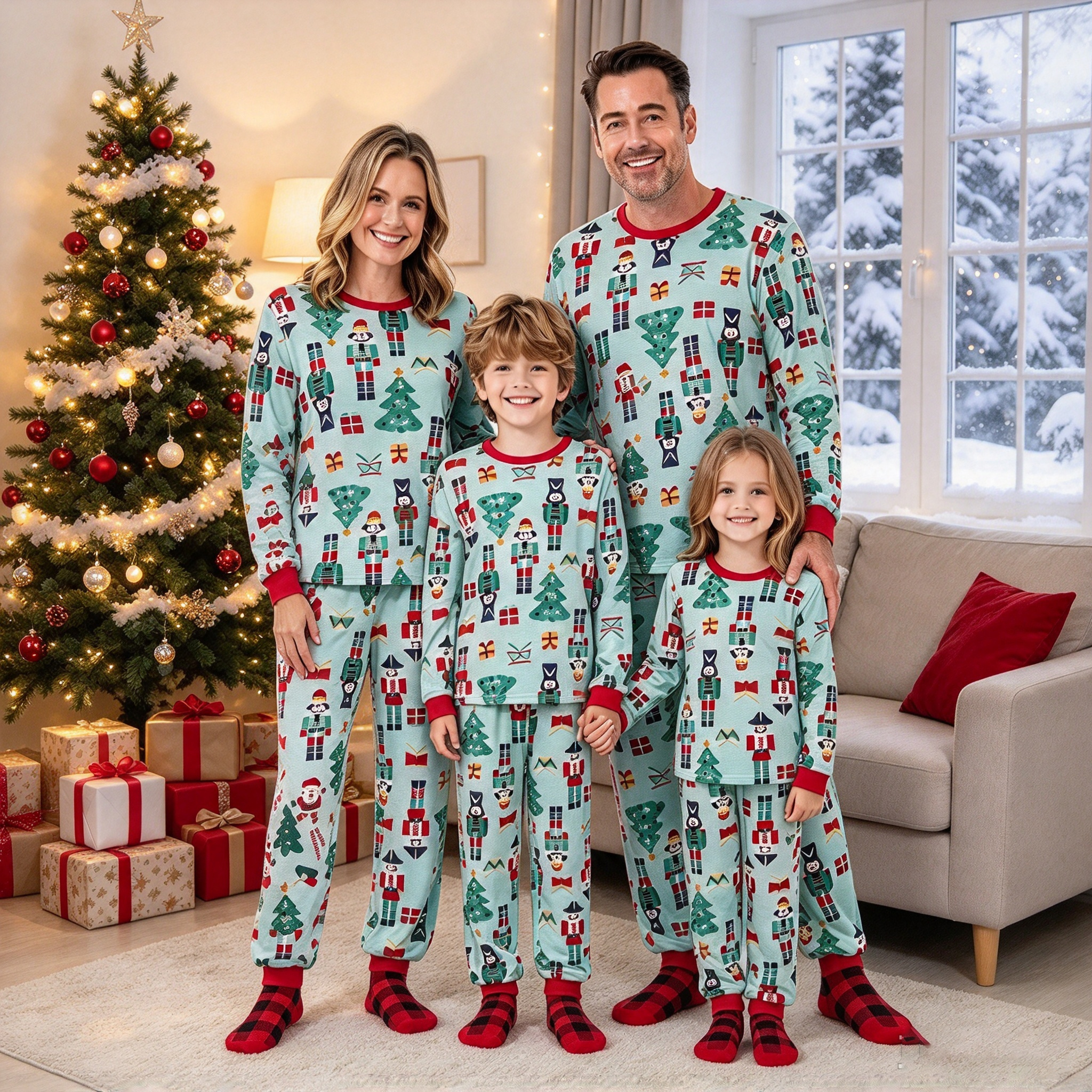 Personalized Embroidered Christmas Holiday Matching Family Pajamas Set