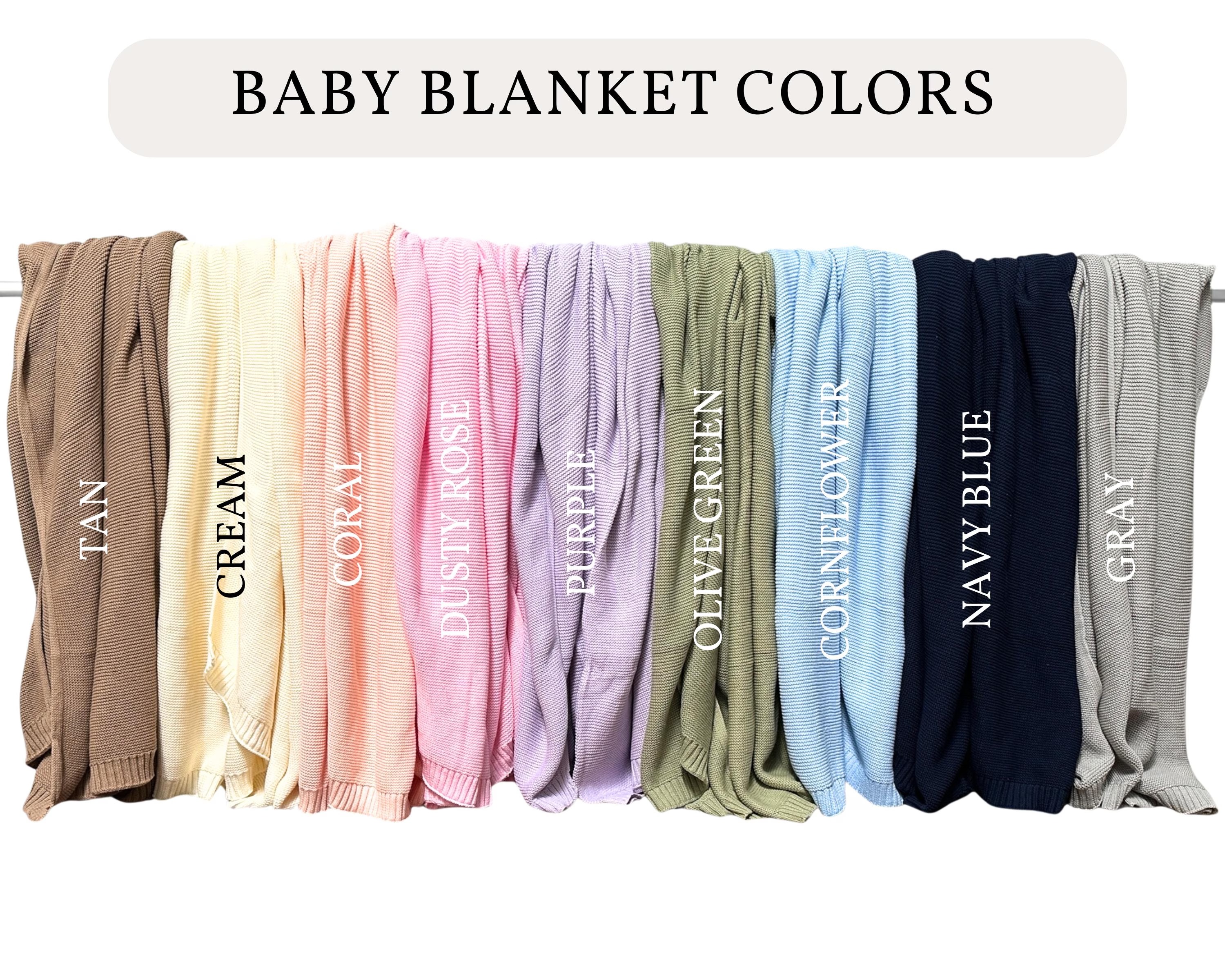 Personalized Knit Baby Blanket,Embroidered Baby Name Blanket