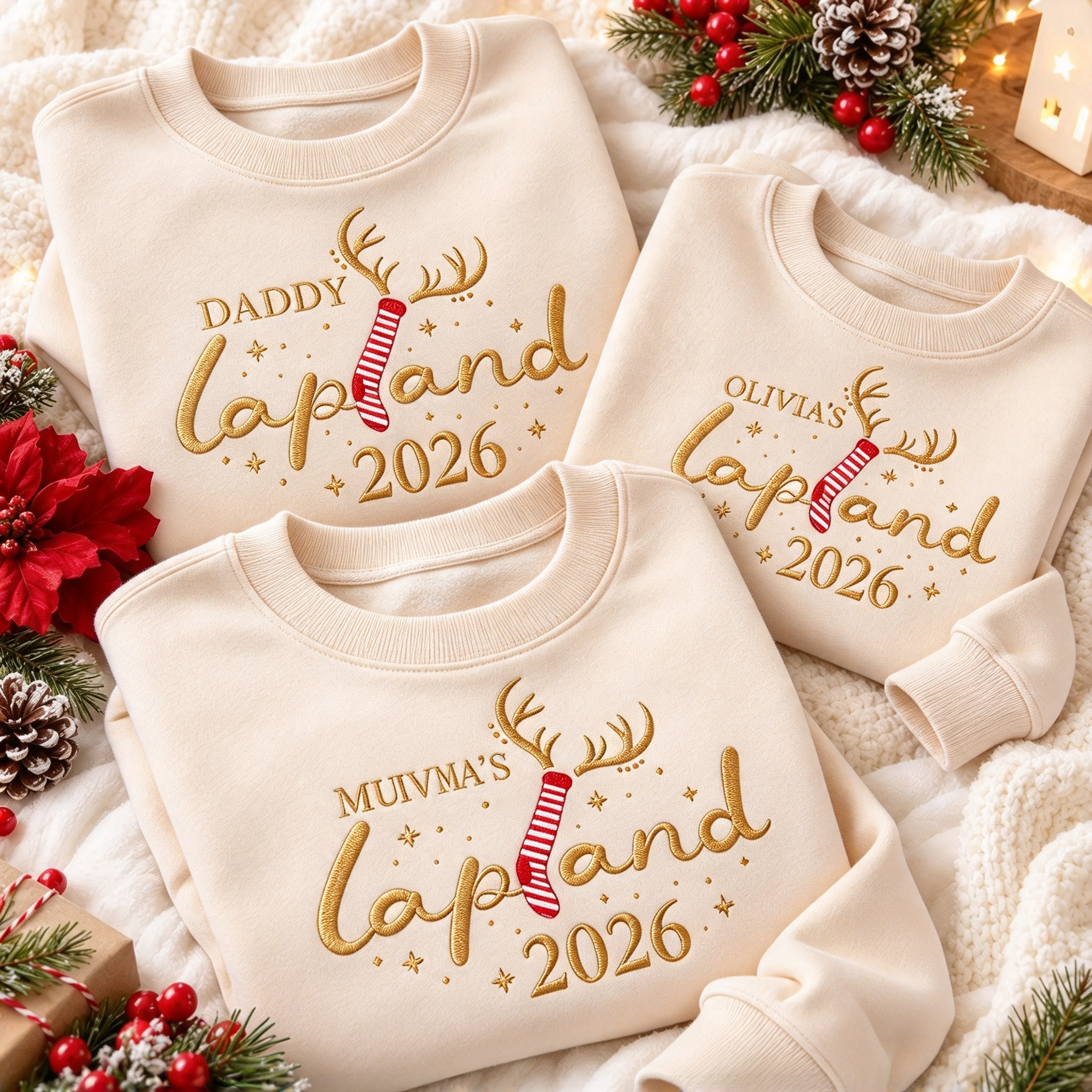 Personalized Lapland 2026 Matching Family Christmas Sweatshirts