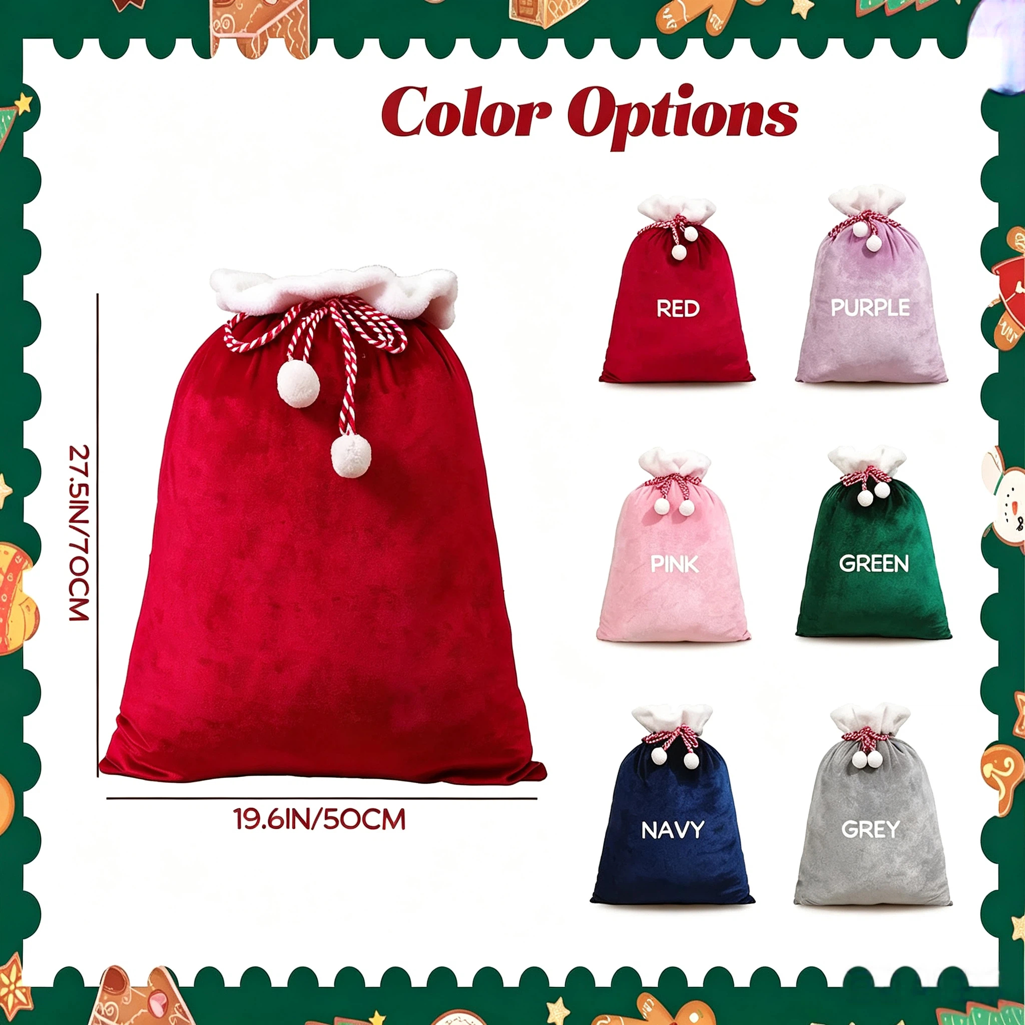 Personalized Large Santa Sack, Christmas Family Santa Bag