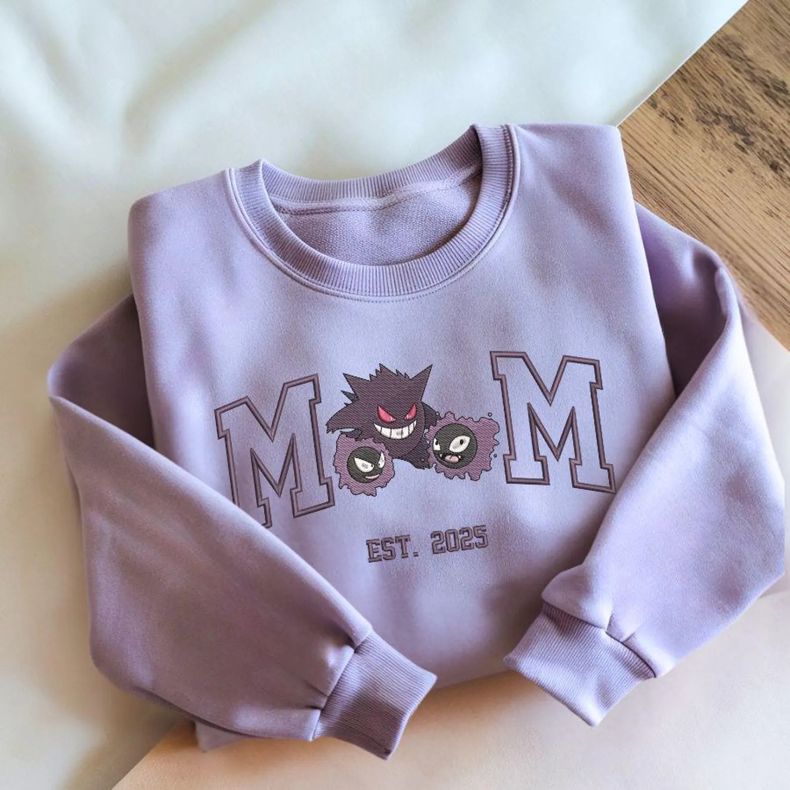 Personalized Mom PKM Embroidered Sweatshirt-Gift For Custom