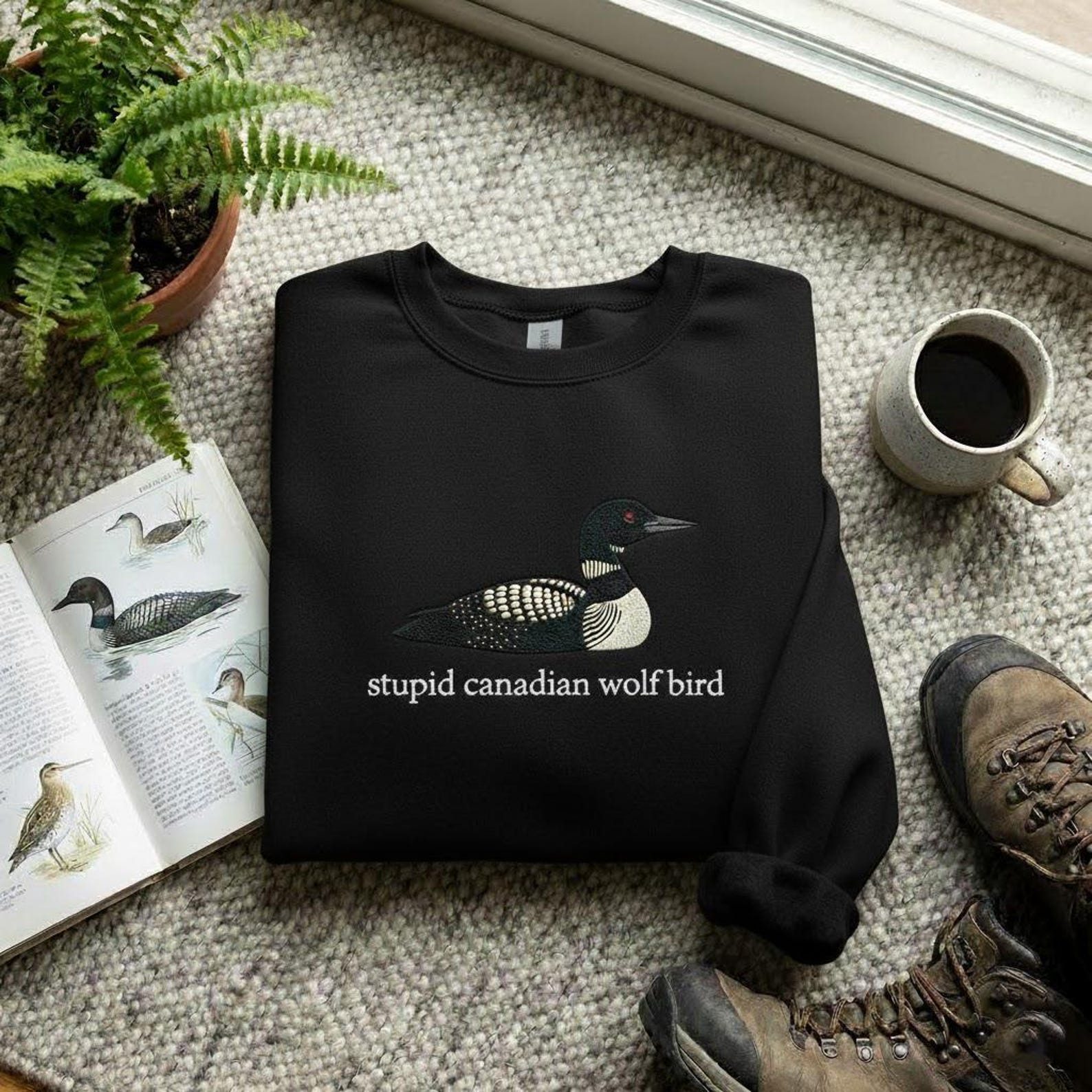 Stupid Canadian Wolf Bird Sweatshirt-Gift For Custom