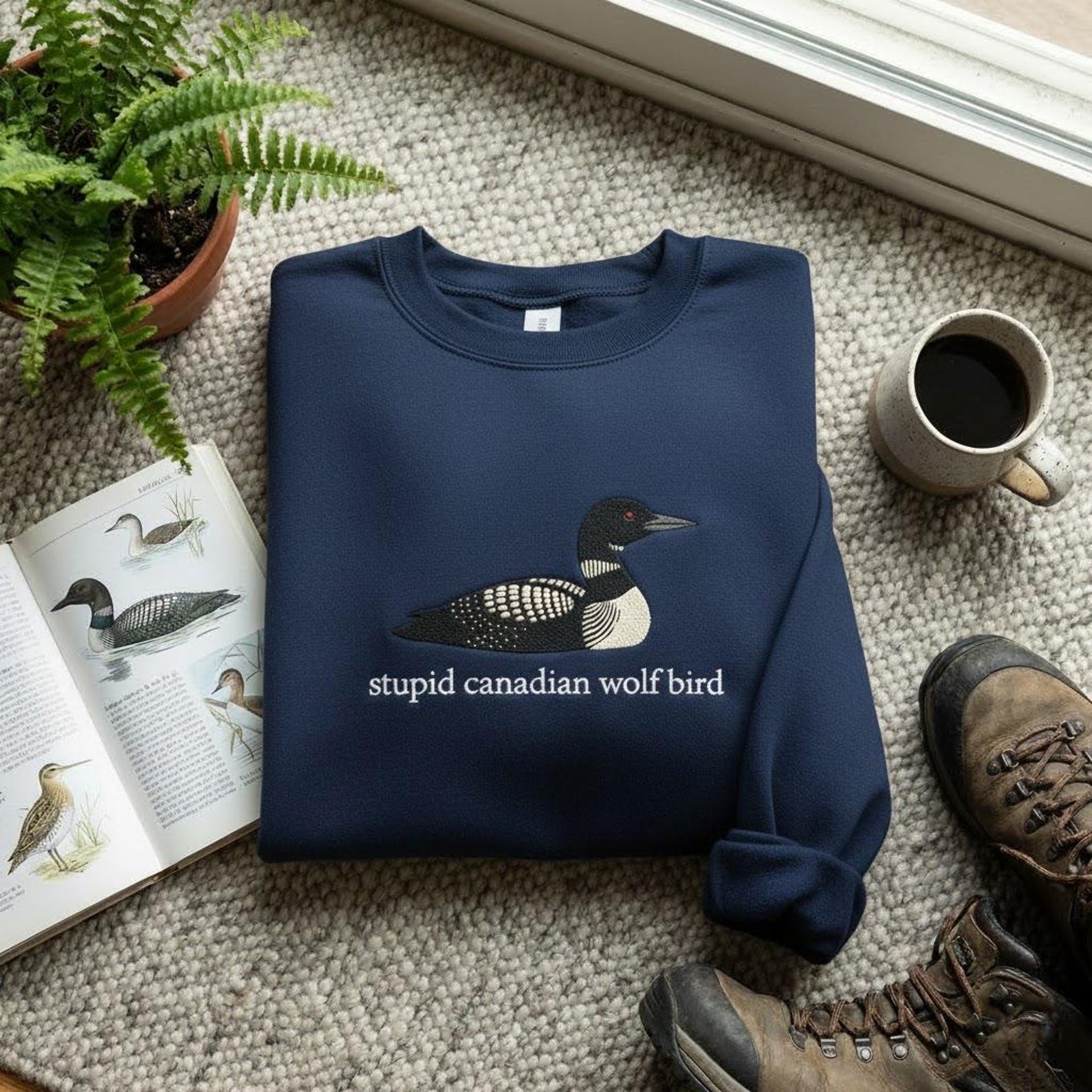 Stupid Canadian Wolf Bird Sweatshirt-Gift For Custom