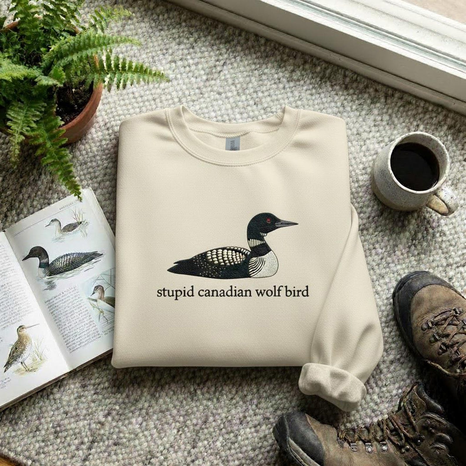 Stupid Canadian Wolf Bird Sweatshirt-Gift For Custom