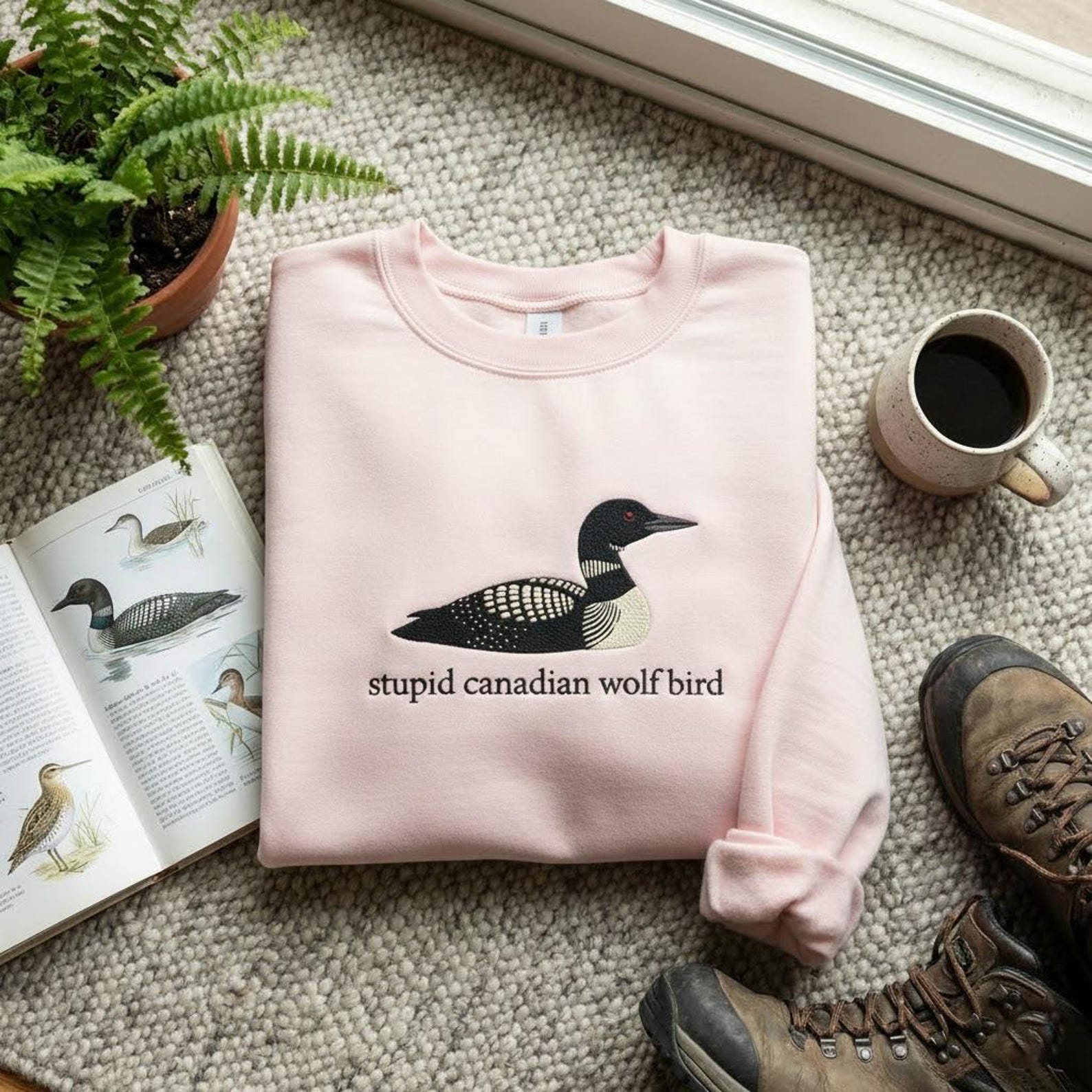 Stupid Canadian Wolf Bird Sweatshirt-Gift For Custom