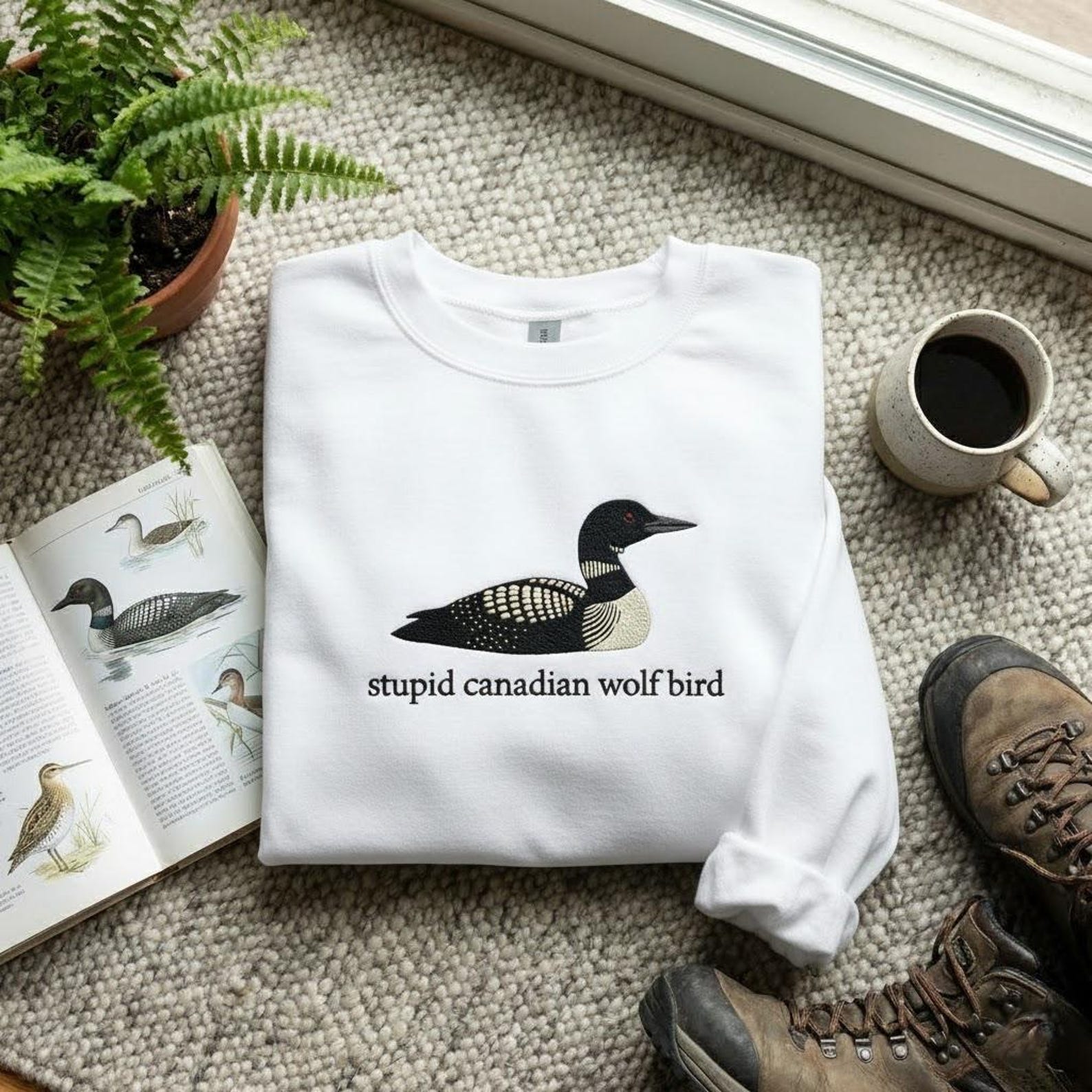 Stupid Canadian Wolf Bird Sweatshirt-Gift For Custom
