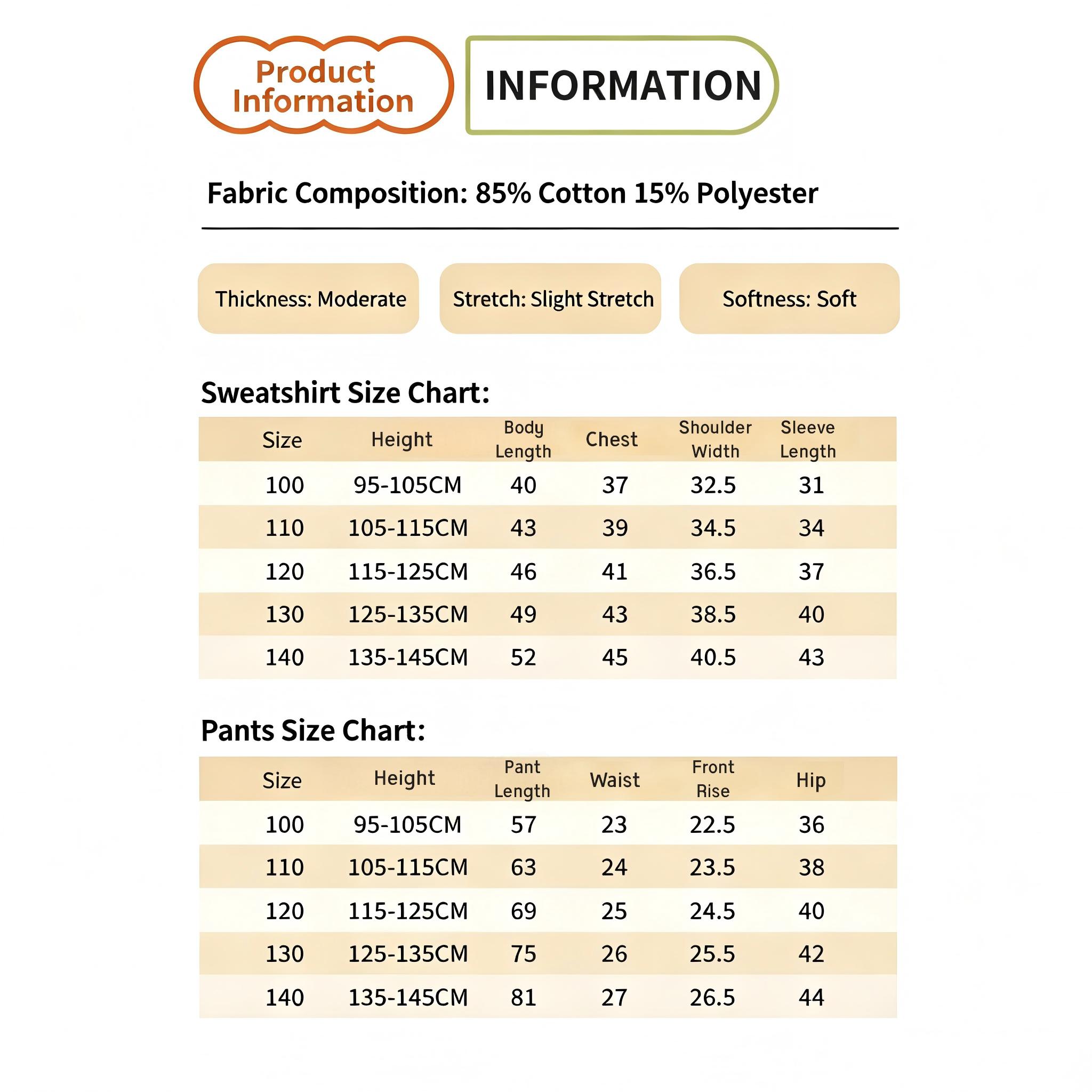 Unisex Kids Fall Winter Playful Print Sweatshirt ，Unisex Kids Fall Winter Outfit Set, Printed Sweatshirt & Jogger Pants