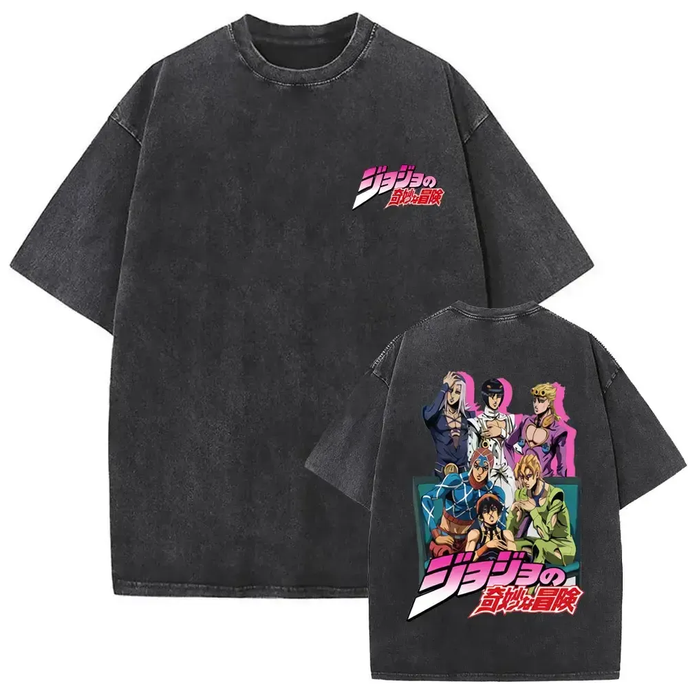 Vintage Washed Anime Graphic Double Sided Print Tee