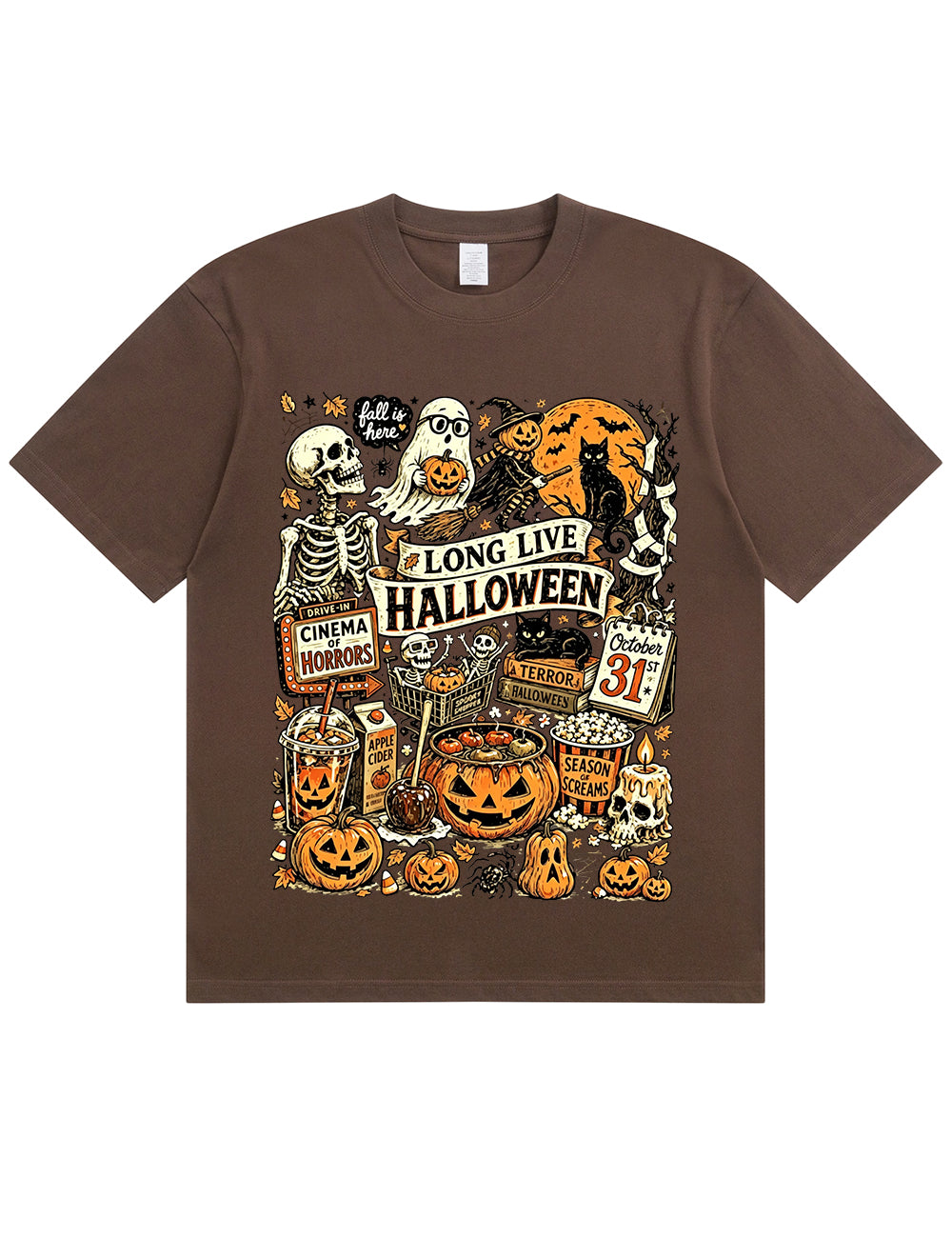 Vintage Halloween Spooky Season Graphic Soft Cotton T-Shirt
