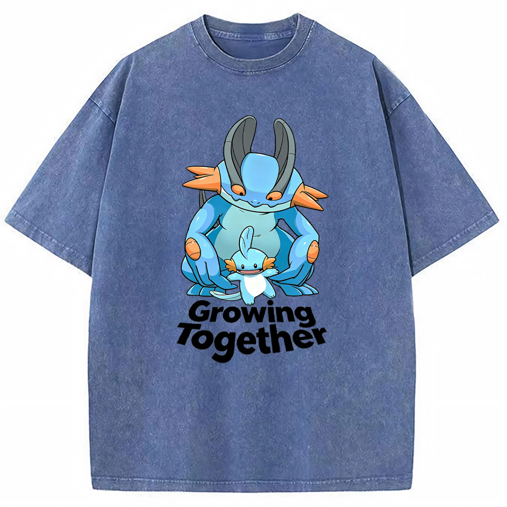 Growing Together Quote Cartoon Vintage Washed T-Shirt