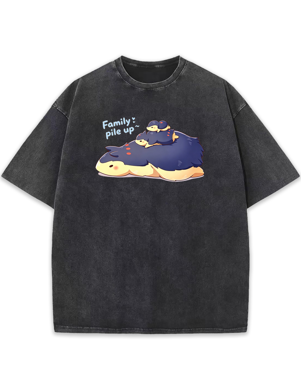 Parent & Kid Cyndaquil Evolution Family Stack Pile Vintage Washed T-Shirt