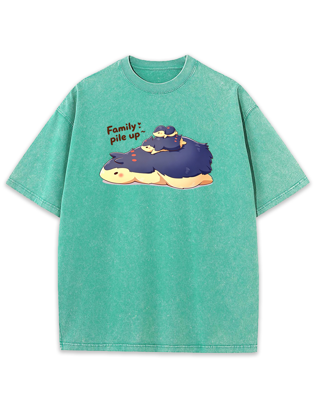 Parent & Kid Cyndaquil Evolution Family Stack Pile Vintage Washed T-Shirt