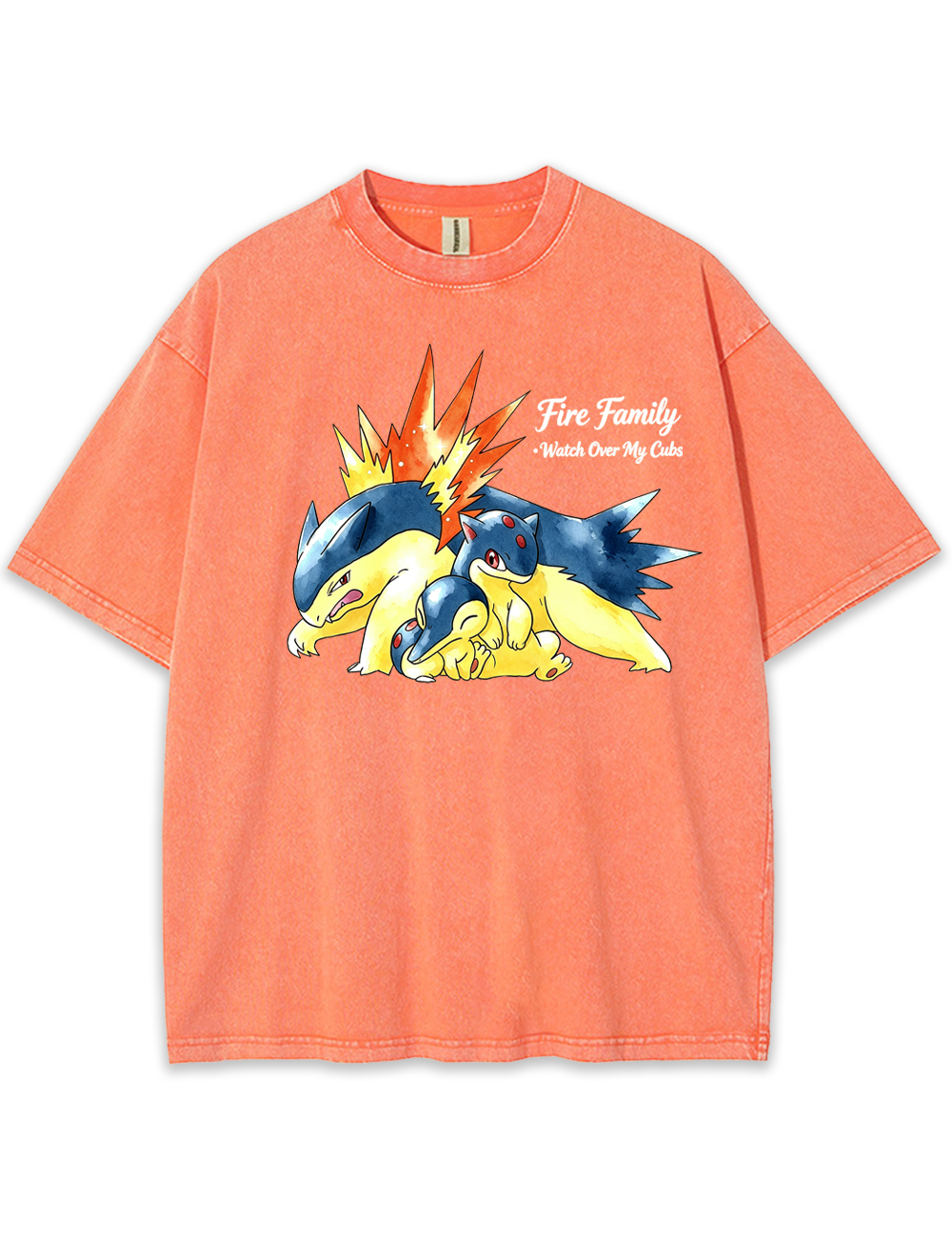 Parent & Kid Typhlosion Fire Family Vintage Washed T-Shirt
