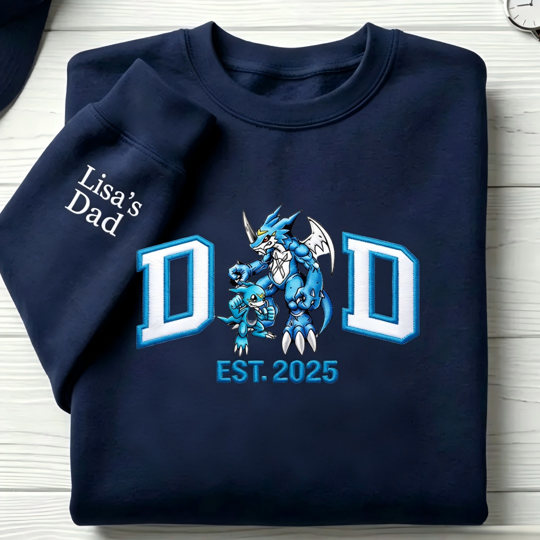 Personalized Digimon Fathers Day Crewneck with EST Year