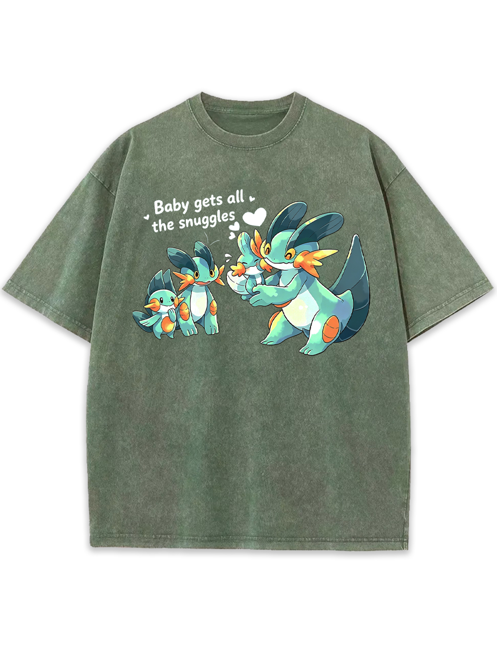 Parent & Kid Swampert Family Snuggle Vintage Washed T-Shirt