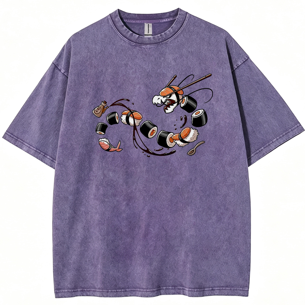 Tatsugiri Sushi Dragon Retro Cartoon Vintage Tee | Pokemon Anime