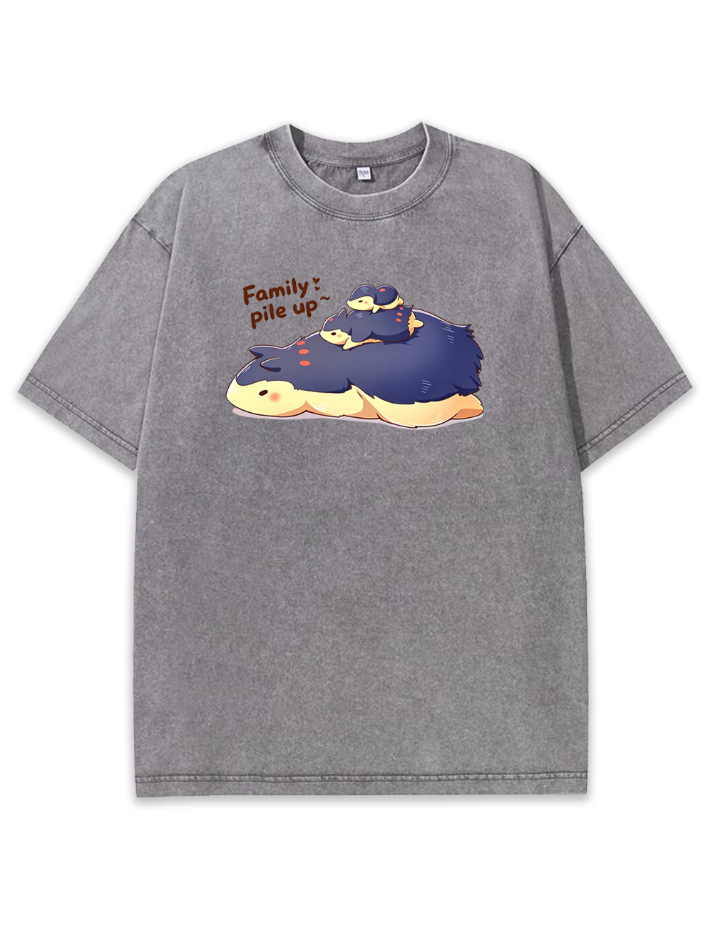 Parent & Kid Cyndaquil Evolution Family Stack Pile Vintage Washed T-Shirt