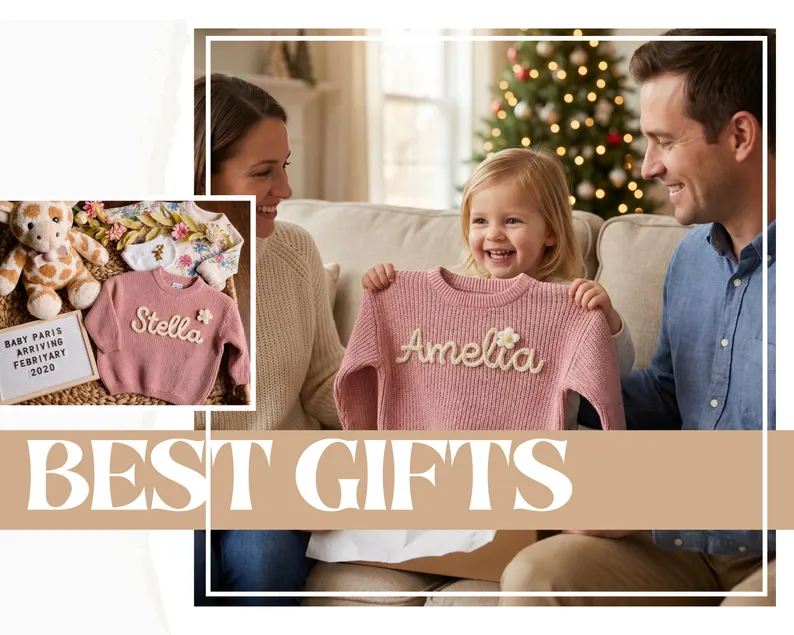Custom Embroidered Baby Name Sweater