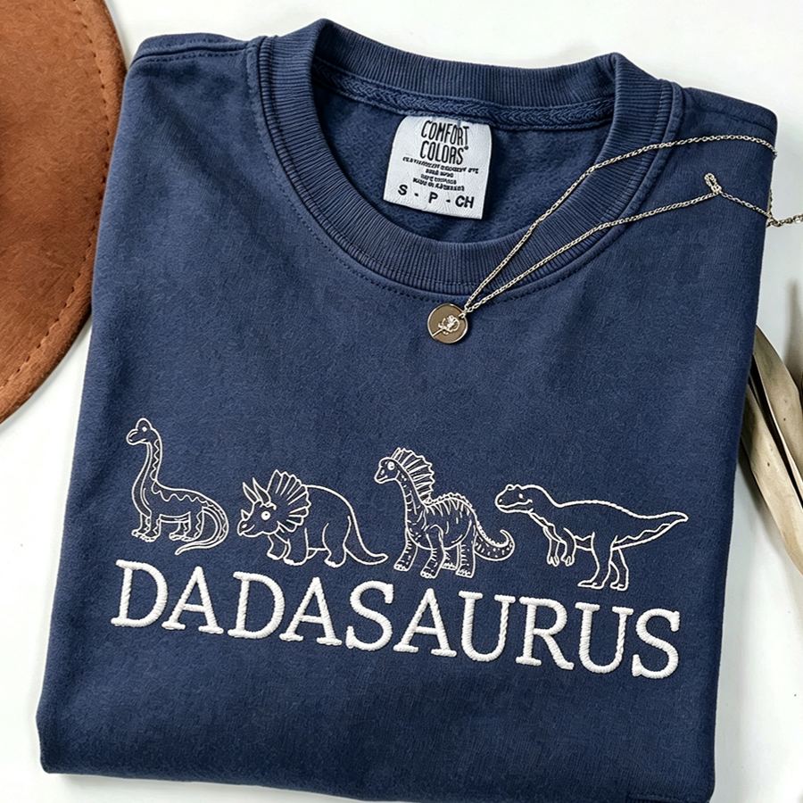 Embroidered Mamasaurus & Dadasaurus Sweatshirt