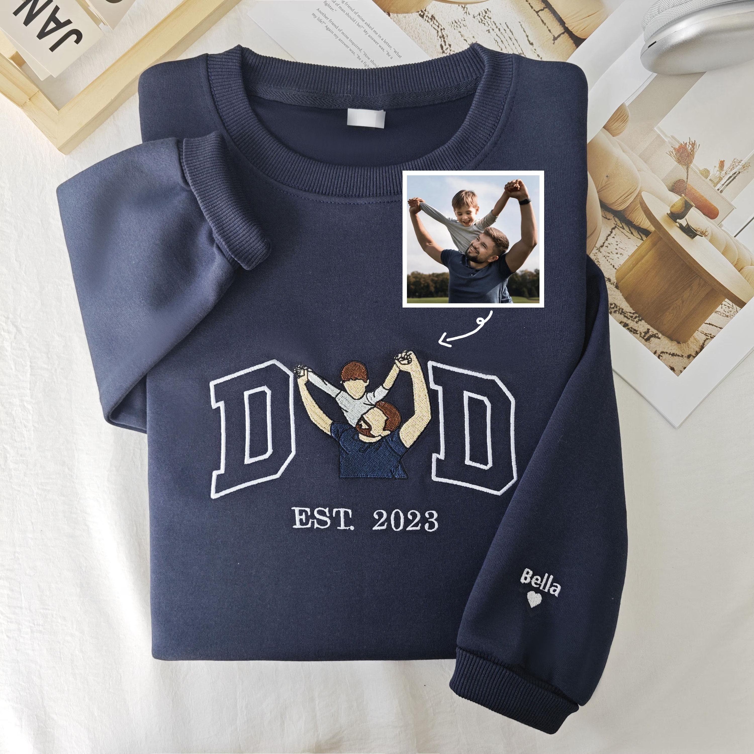 Custom Dad Embroidered Sweatshirt