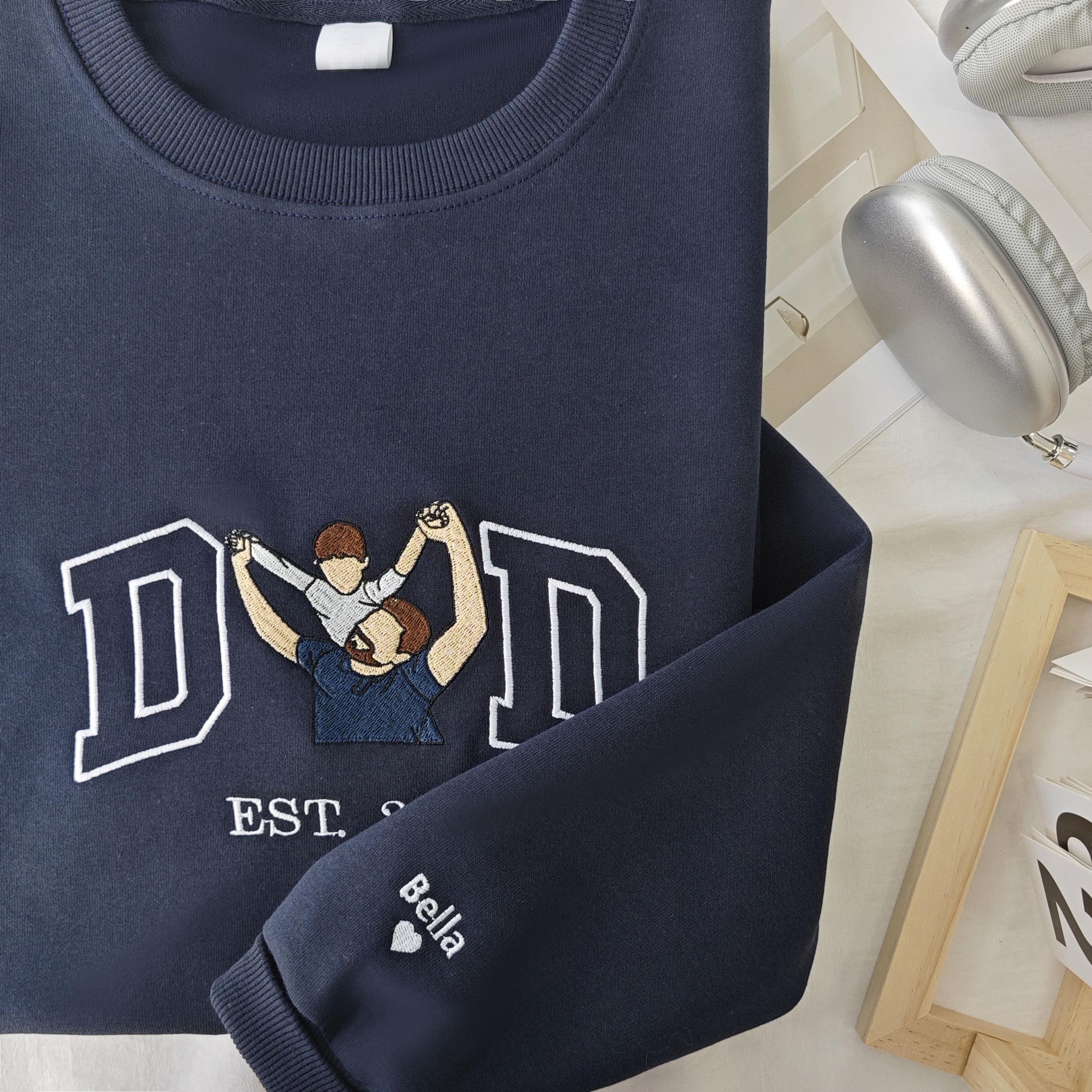 Custom Dad Embroidered Sweatshirt