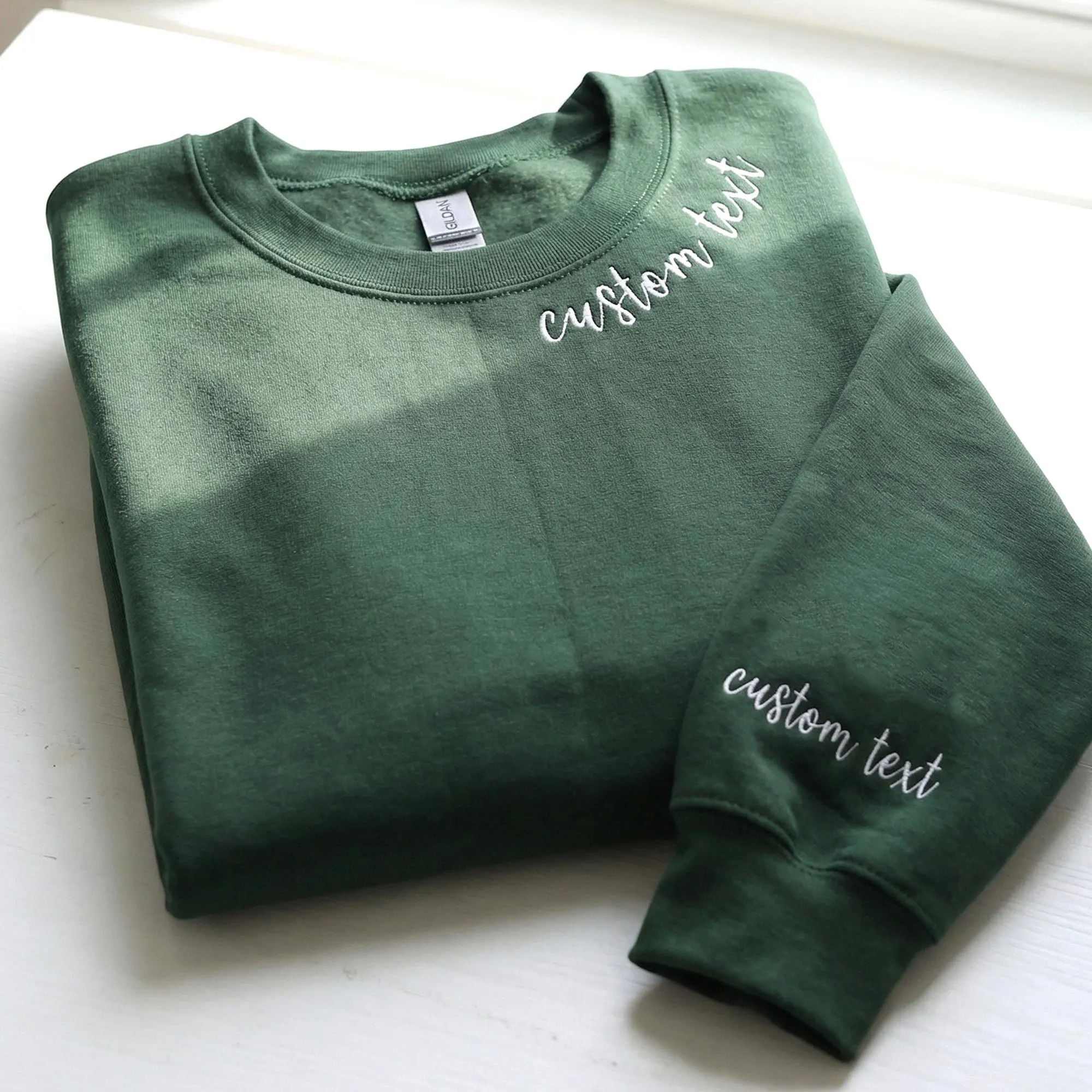 Custom Embroidered Collar & Sleeve Sweatshirt 