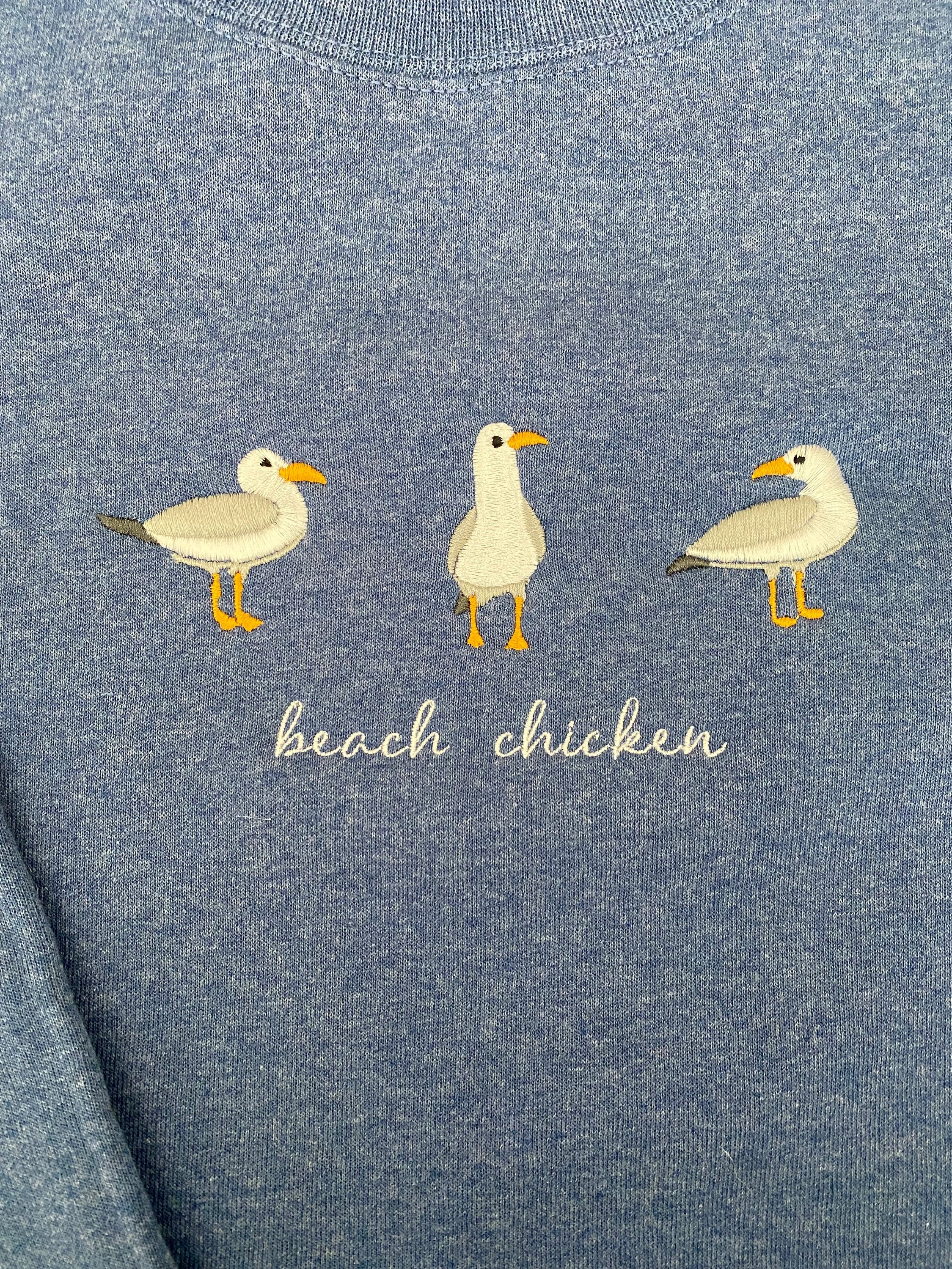 Beach Chicken (Seagull) Embroidered Sweatshirt-Gift For Custom