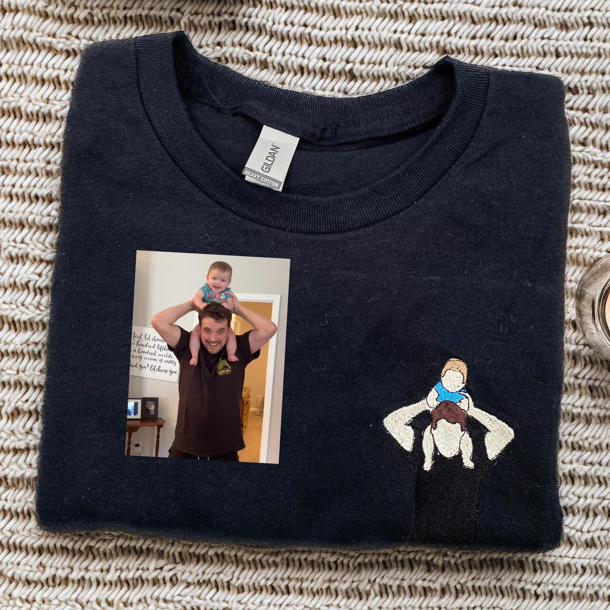 Custom Embroidered Portrait Hoodie, Personalized Family Photo Gift